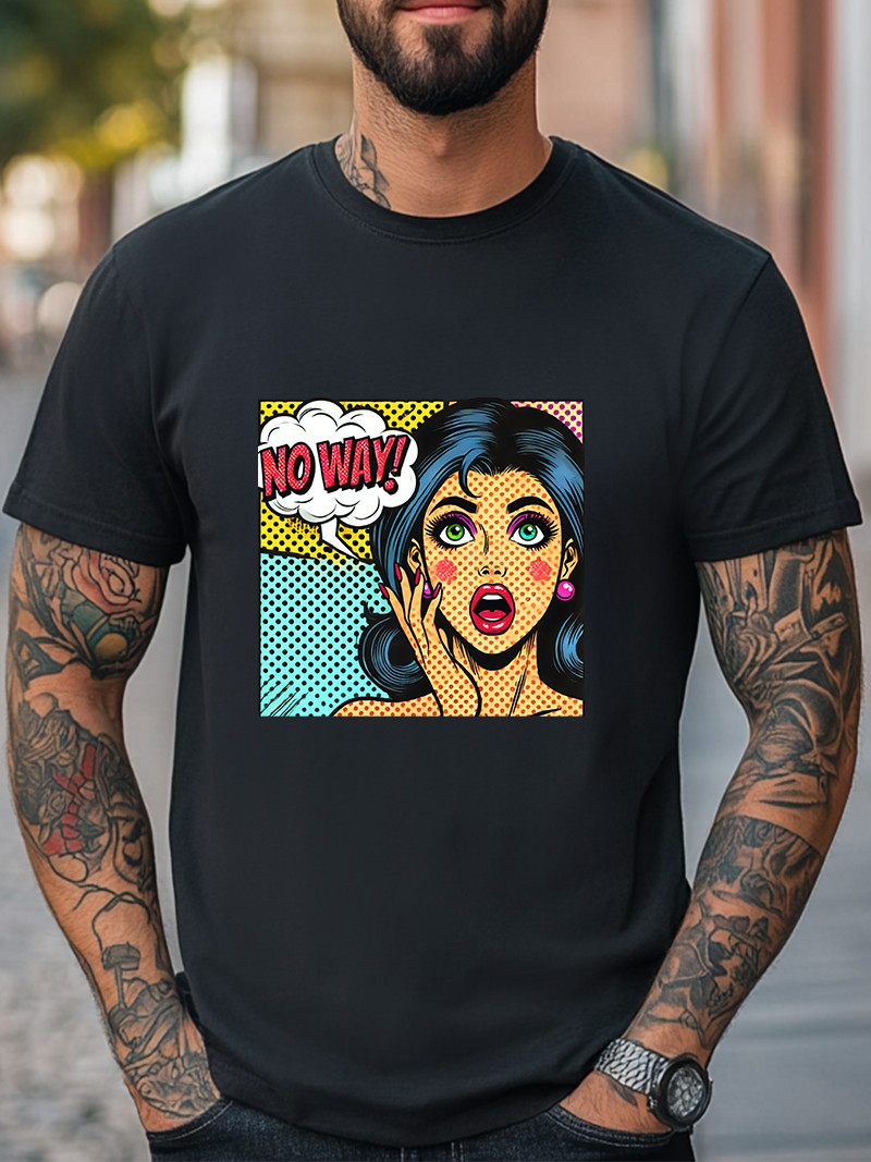 Retro Pop Art T-Shirt « No Way! » Colorful Comic Style Men Women Unisex T-Shirt