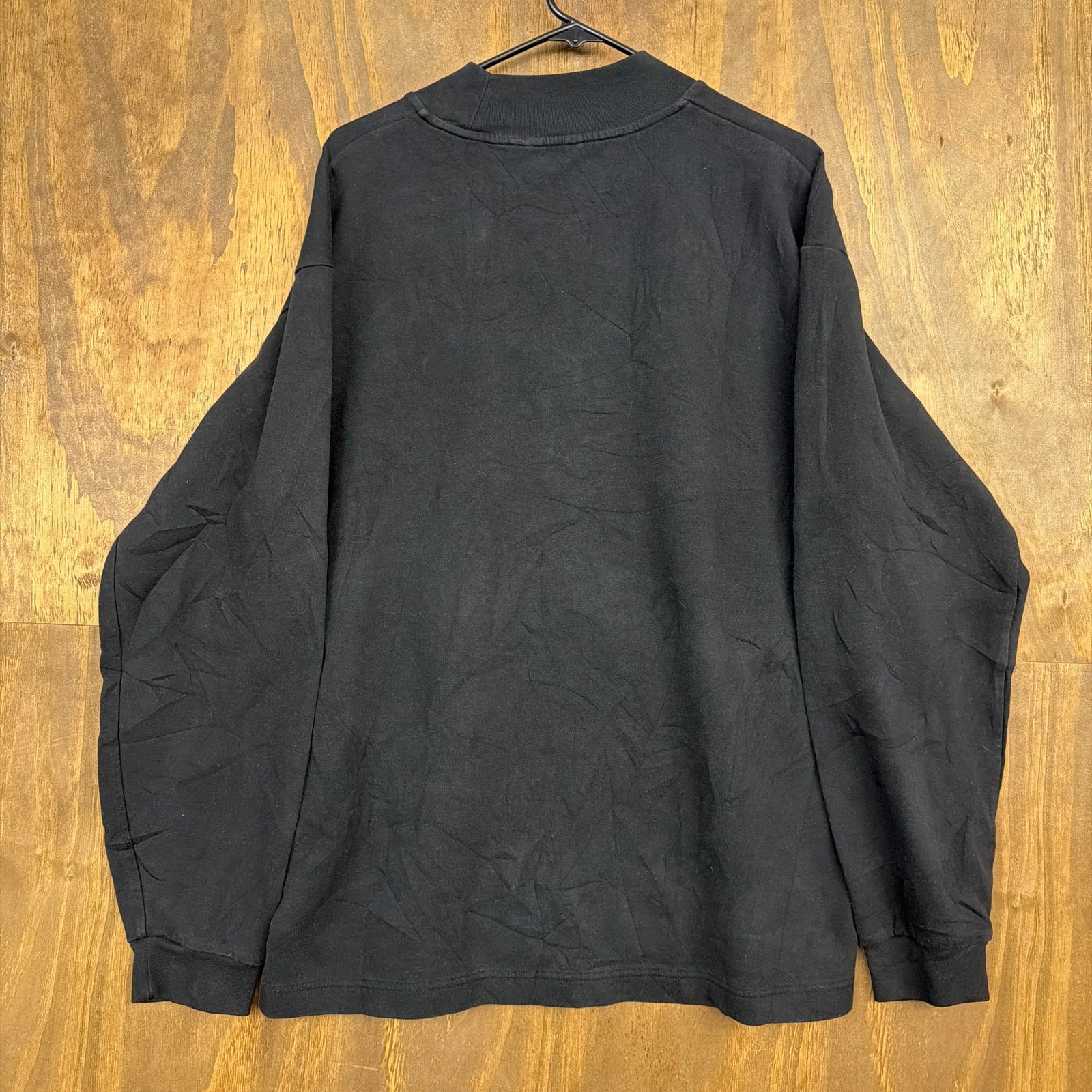 Uniqlo Mens Shirt Black Thick High Neck Stretch Minimalist Dark Academia L