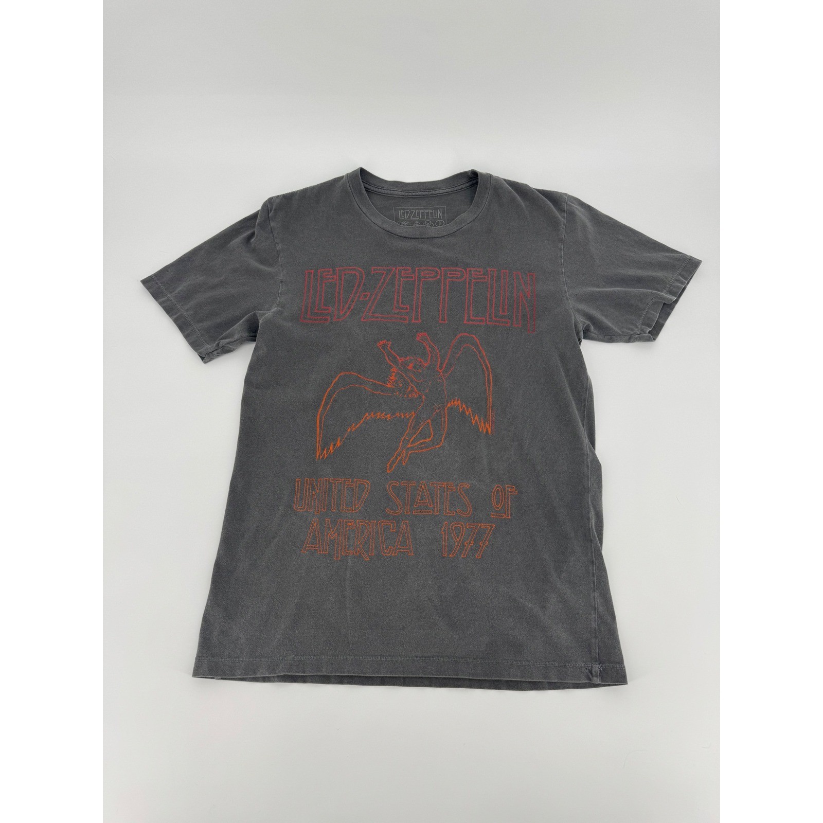 Led Zeppelin USA 1977 Tour Graphic Tee Life Clothing Co Charcoal Grey Small