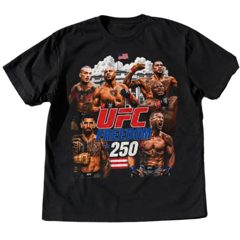 UFC Freedom 250 Graphic T Shirt, White House Inspired Fight Night Tee, MMA Fan