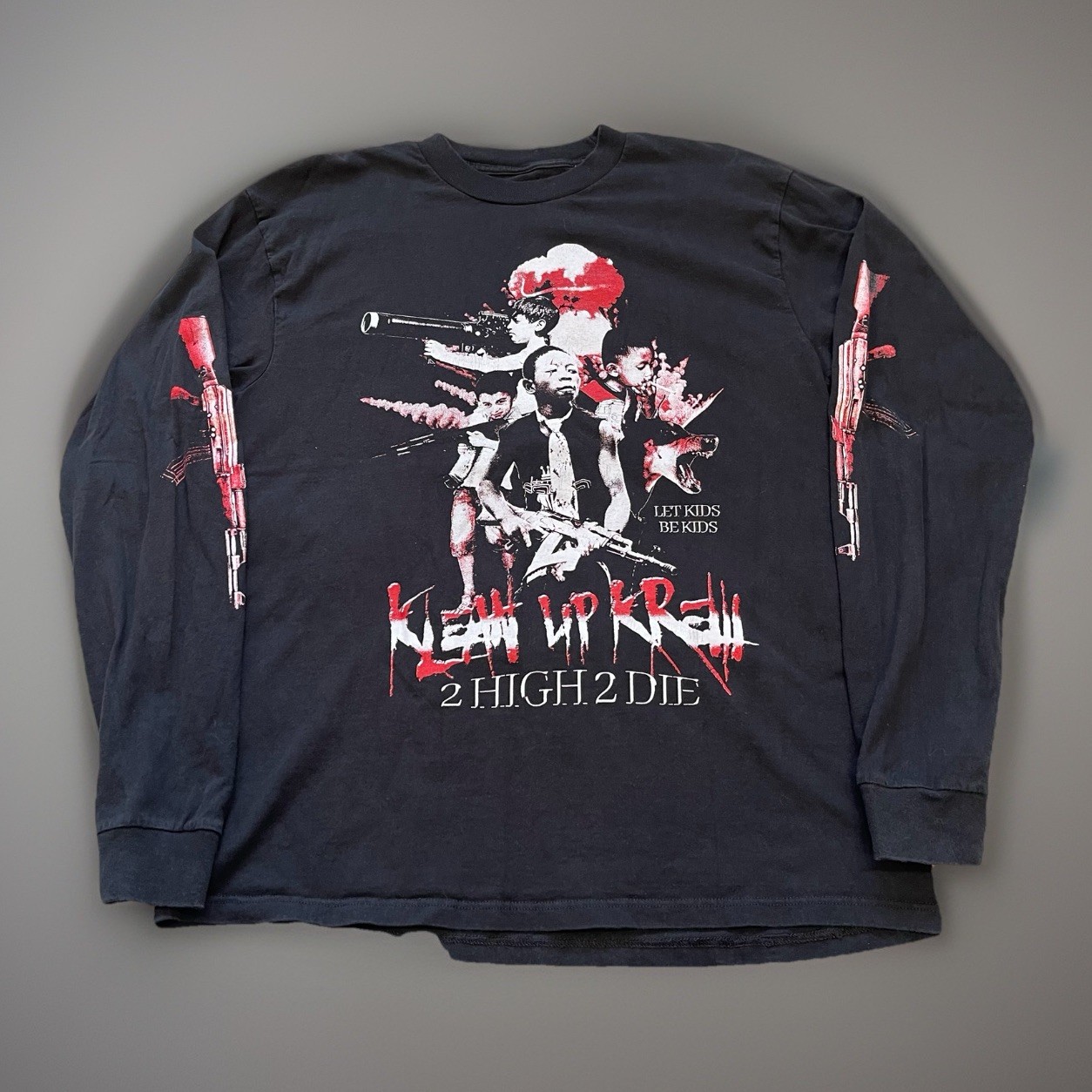 Sosmula Klean Up Krew Men Long Sleeve Shirt Sz Large Graphic Merch Double Sided