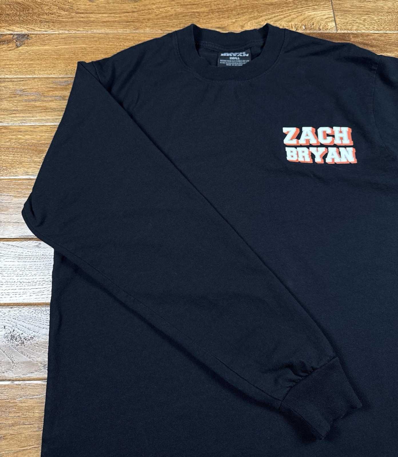 Zach Bryan American Heartbreak Tour Shirt Long Sleeve Black Small