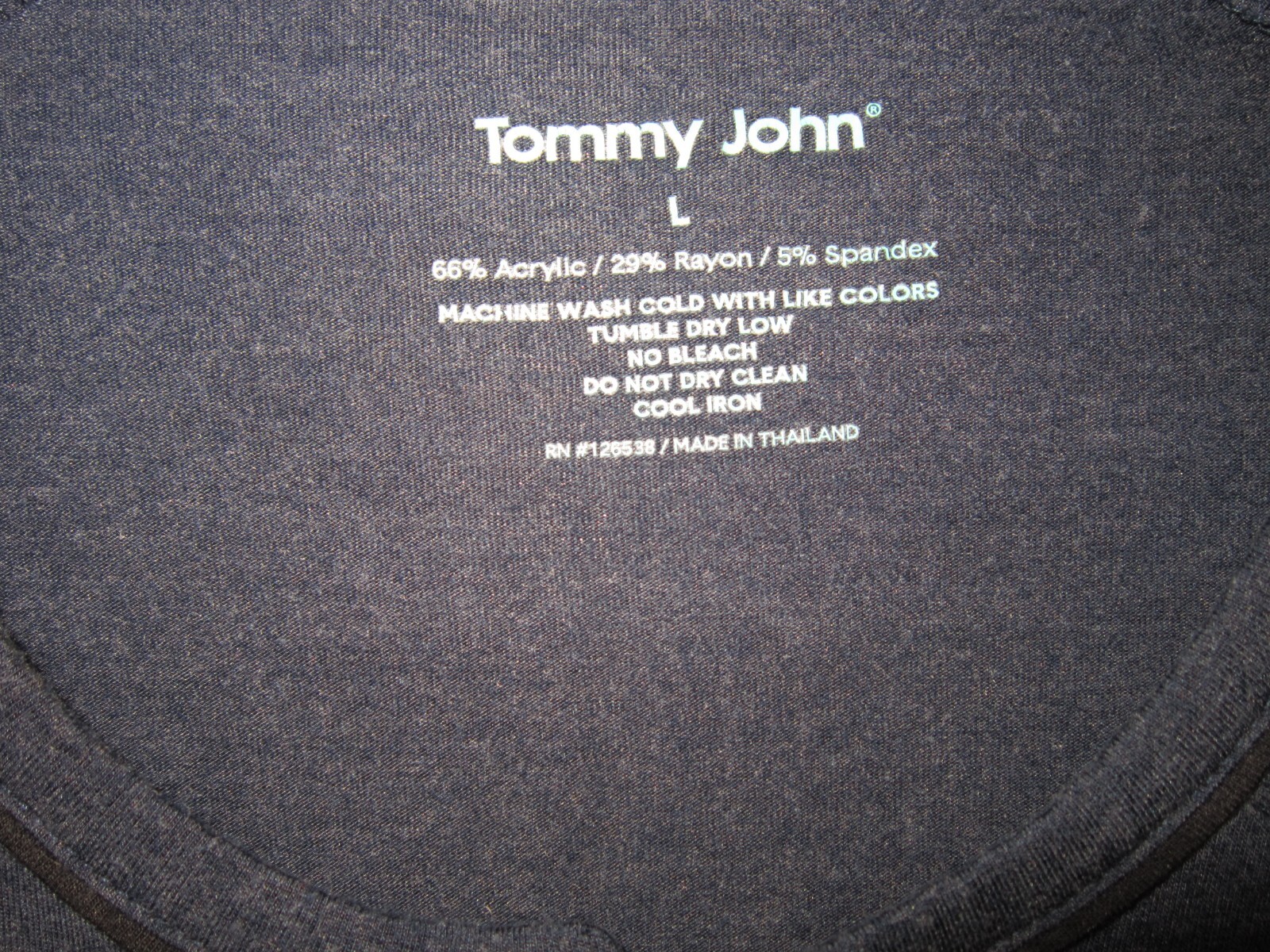 Tommy John Size L Men&rsquo;s Shirt Top Stretch Pullover Soft Blue Long Sleeve