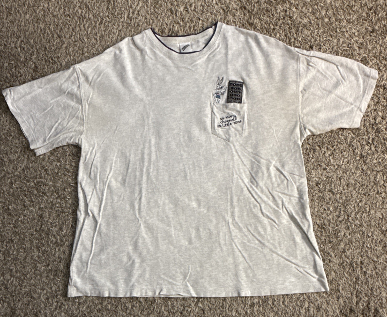 VTG 2000 Warner Bros Store Embroidered “So Many Channels Little Time” 3XL Shirt