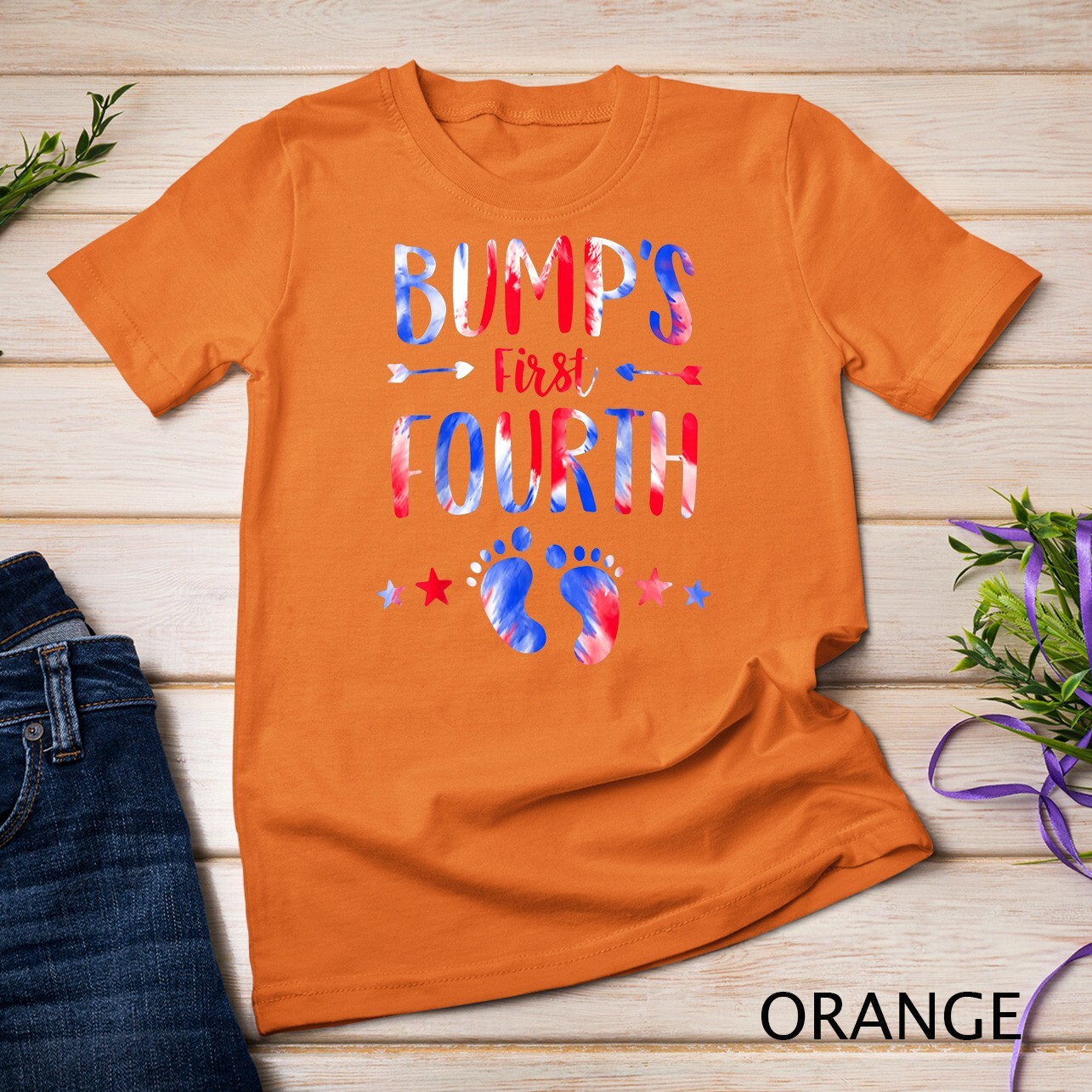 Bump’s First 4th Of July Pregnancy Independence Day Tie Dye Unisex T-shirt