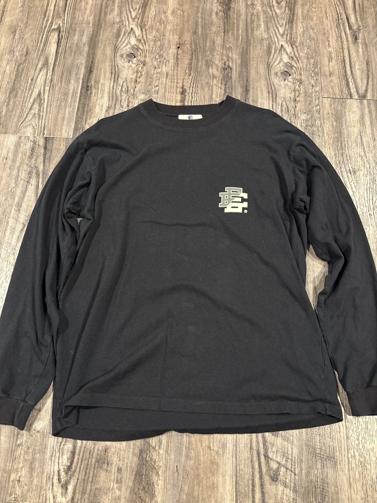 Eric Emanuel Split Black Tee L grey and white