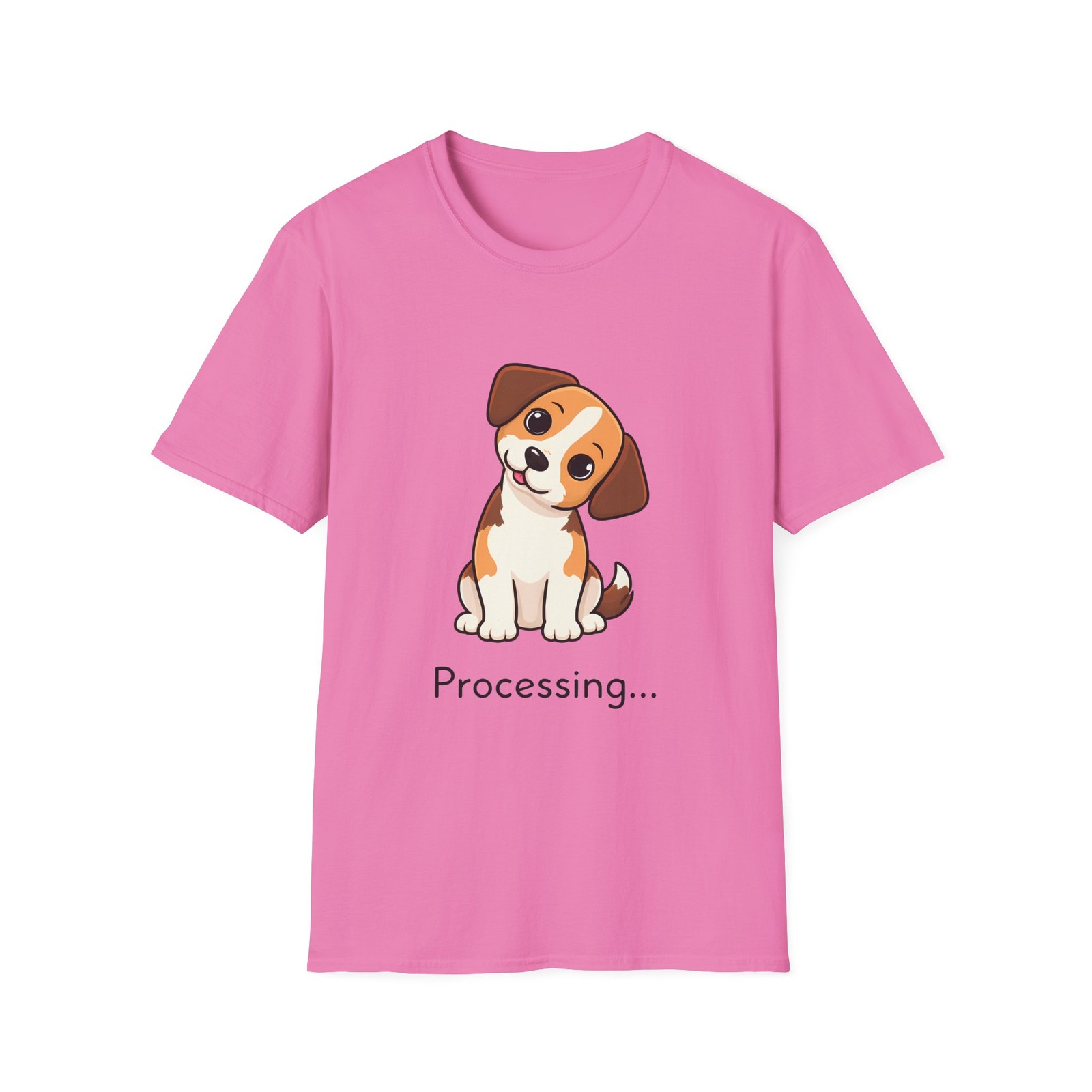 Unisex Softstyle T-Shirt Dog Humor Animal Confused Funny Tech Meme