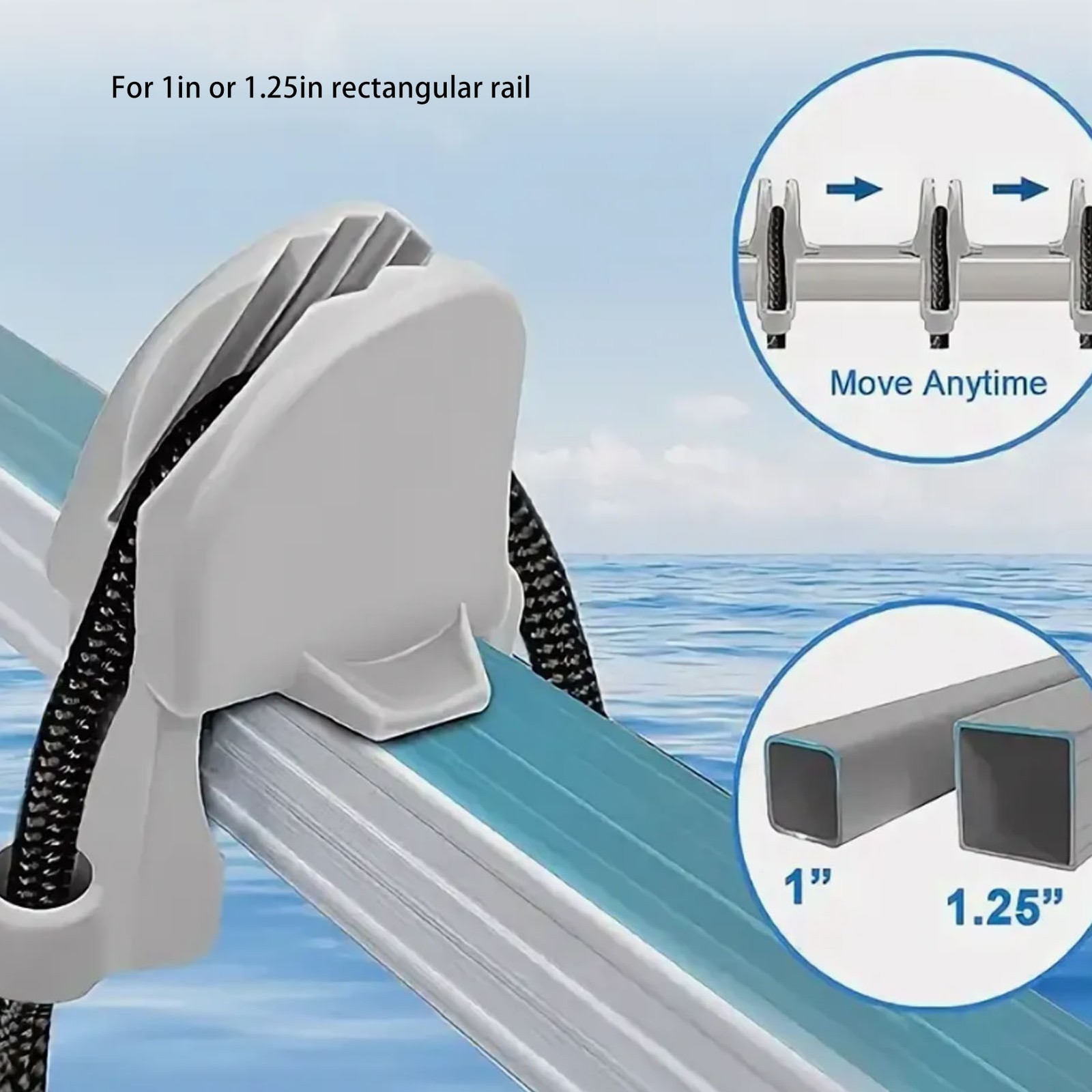 Pontoon Boat Clips Nylon 4pcs Pontoon Clip For 1in And 1.25in Rectangular T QKOW