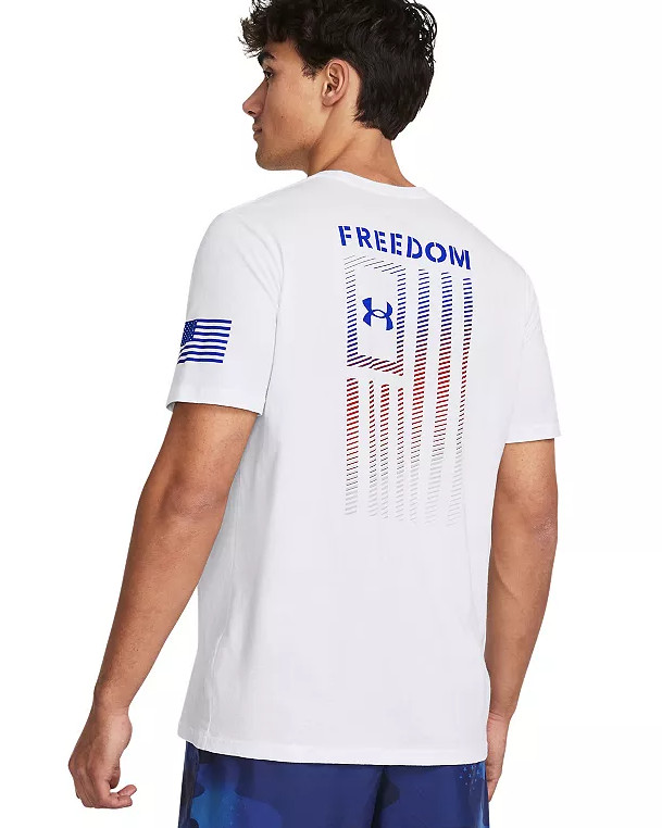 Under Armour Freedom Flag Gradient Men&rsquo;s T-Shirt 3XL Loose fit White NWT