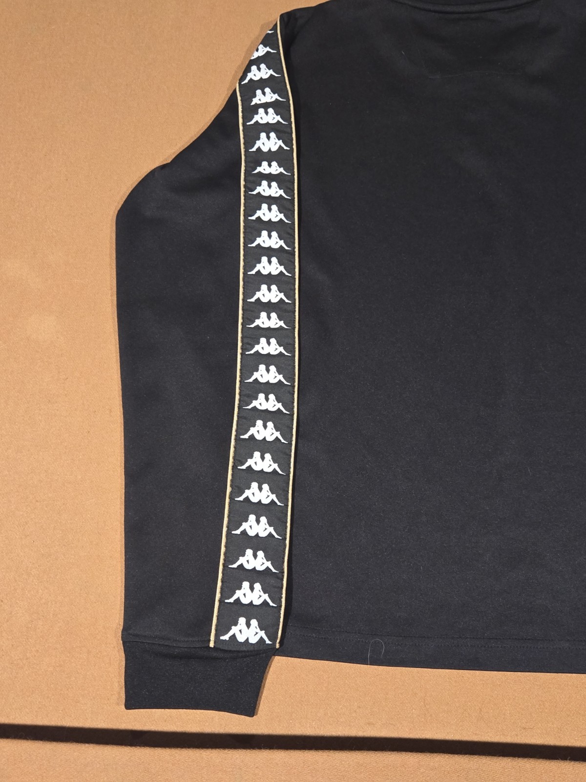 VTG 90s Y2K Kappa Men&rsquo;s M Black Taped Logo Long Sleeve Soccer Football T-Shirt
