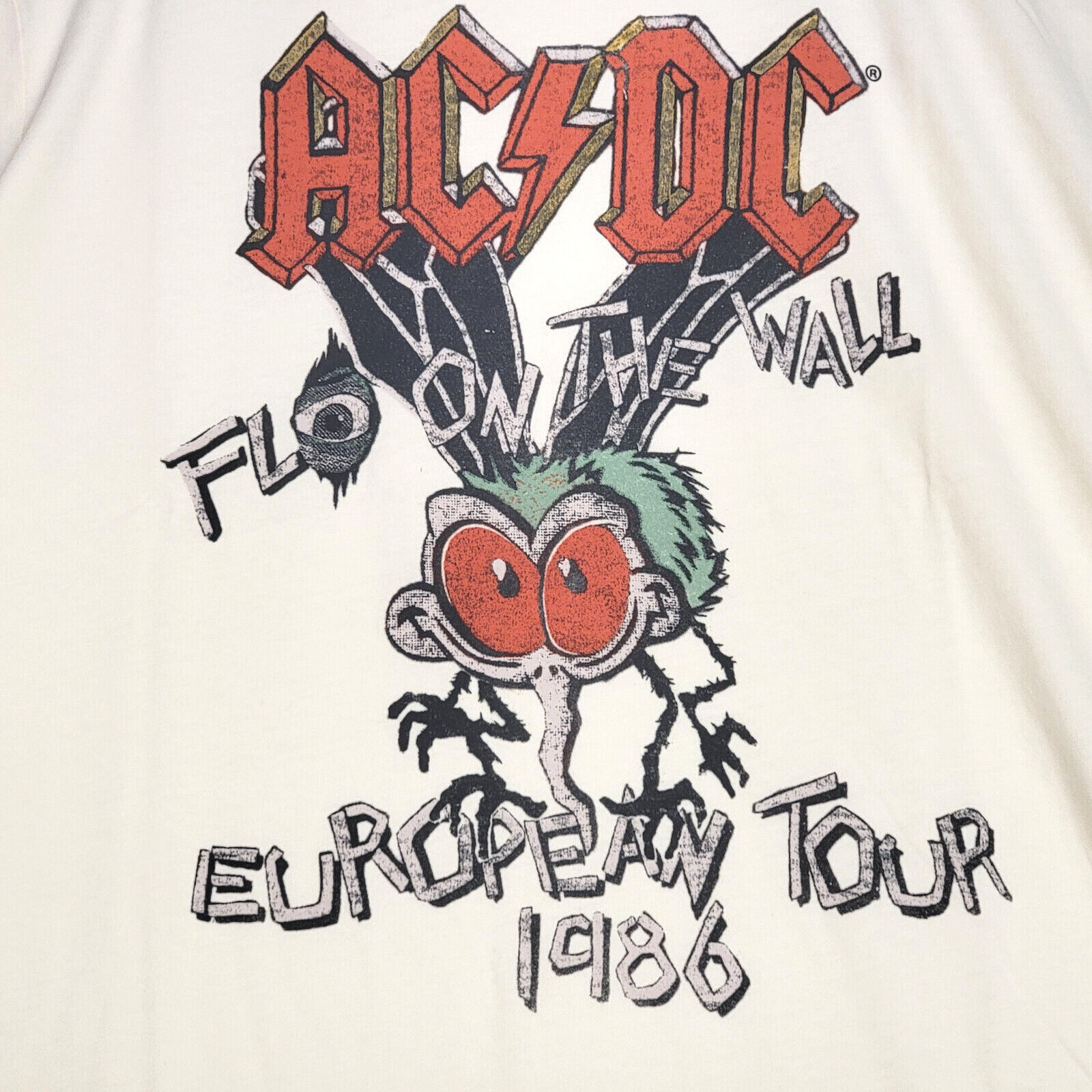 Lucky Brand ACDC Shirt Mens 2XL XXL WHITE Casual METAL 80s CONCERT TOUR NWT