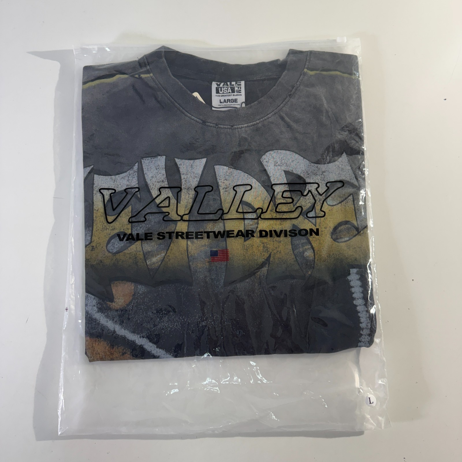 Vale Forever Hands of god T-shirt Mens Size Large Washed Black Boxy Tee NEW