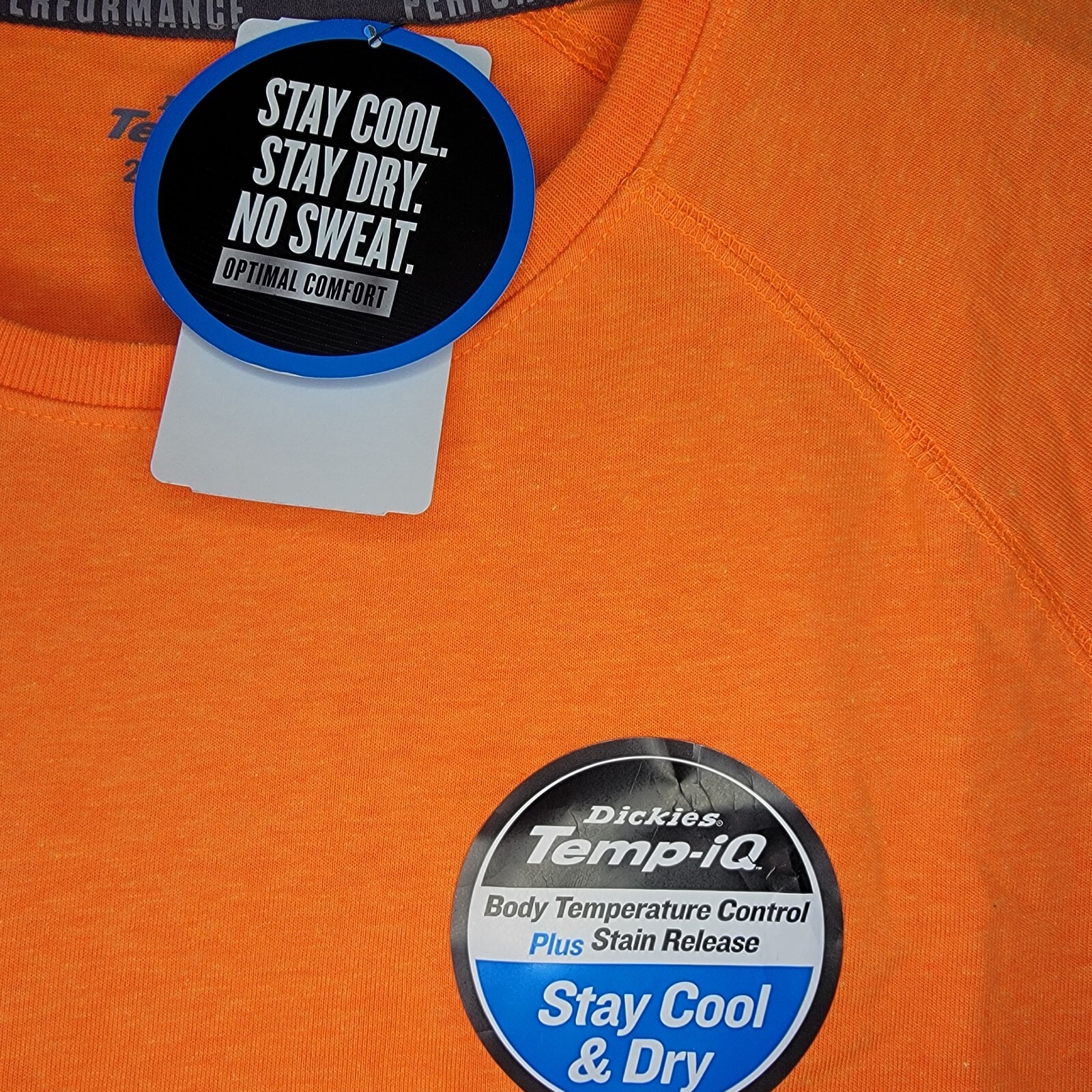 Dickies Shirt Mens 2XL XXL Orange Temp IQ Lightweight Performance Wicking NWT