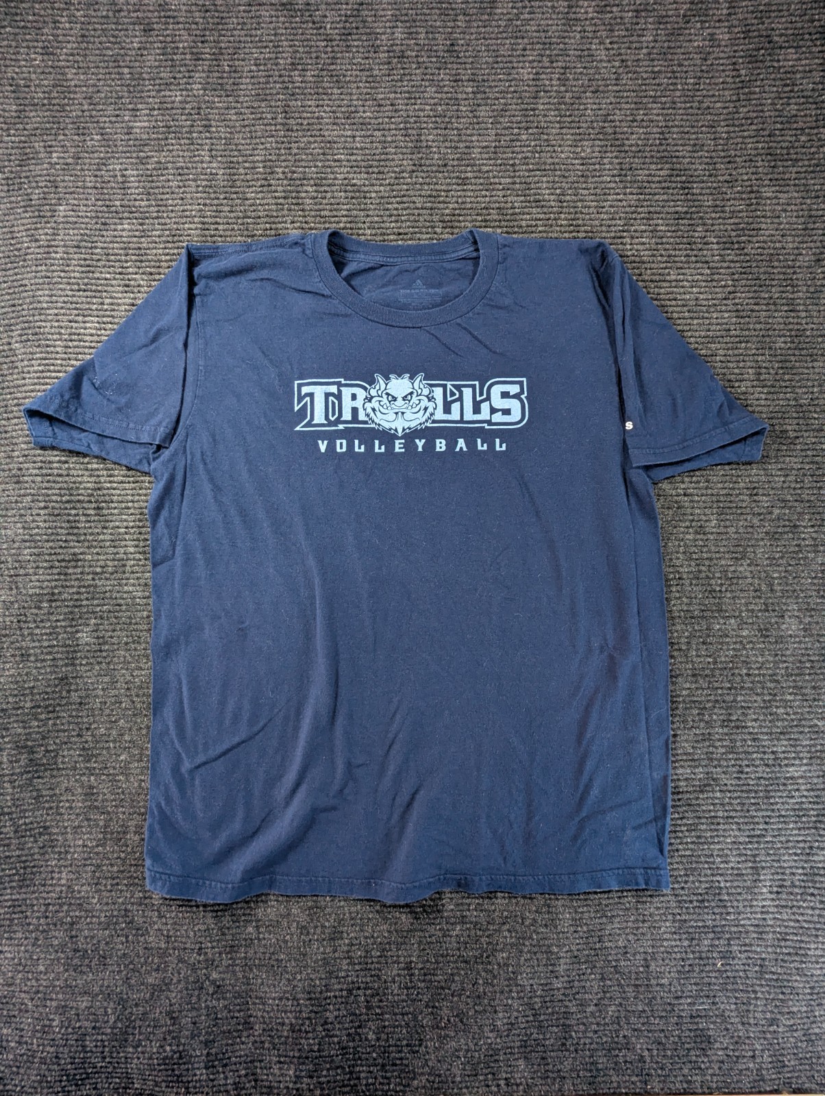 Adidas The Go to Tee Men Large Blue Trolls Volleyball Trinity Christian Crewneck
