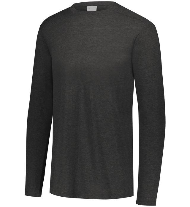 MEN&rsquo;S LONG SLEEVE, LIGHTWEIGHT, CREW T-SHIRT, PREMIUM TRI-BLEND SOFTNESS, S-4XL