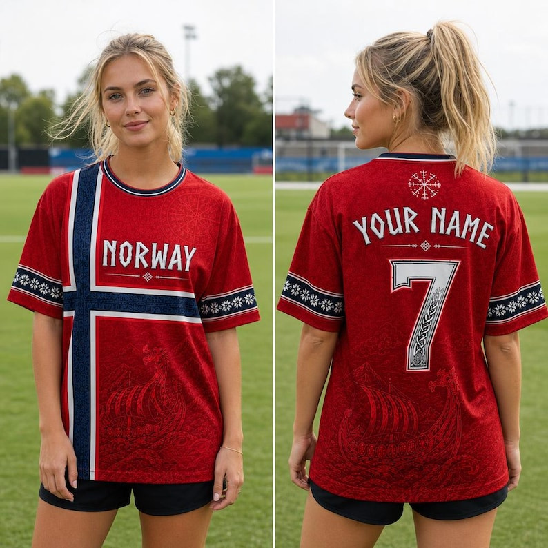 Custom Norway Soccer Jersey, Personalized Name Number