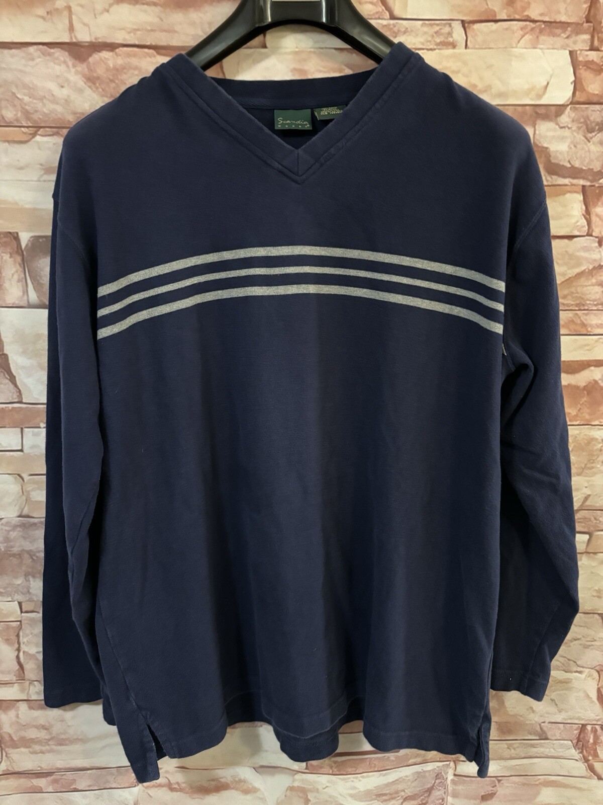 Scandia Woods Vintage Blue Long Sleeved Men&rsquo;s Heavyweight Top. Size: XLG.