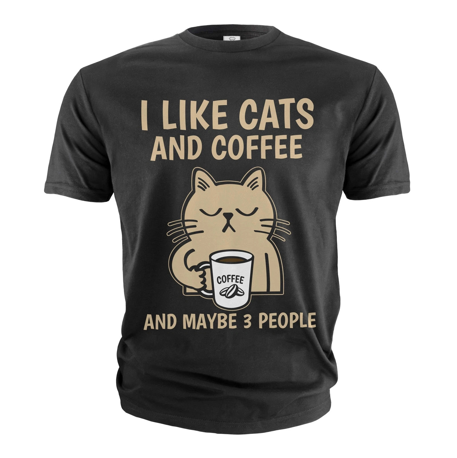 Funny Coffee and Cats T-shirt I like cats coffee and maybe 3 people shirt
