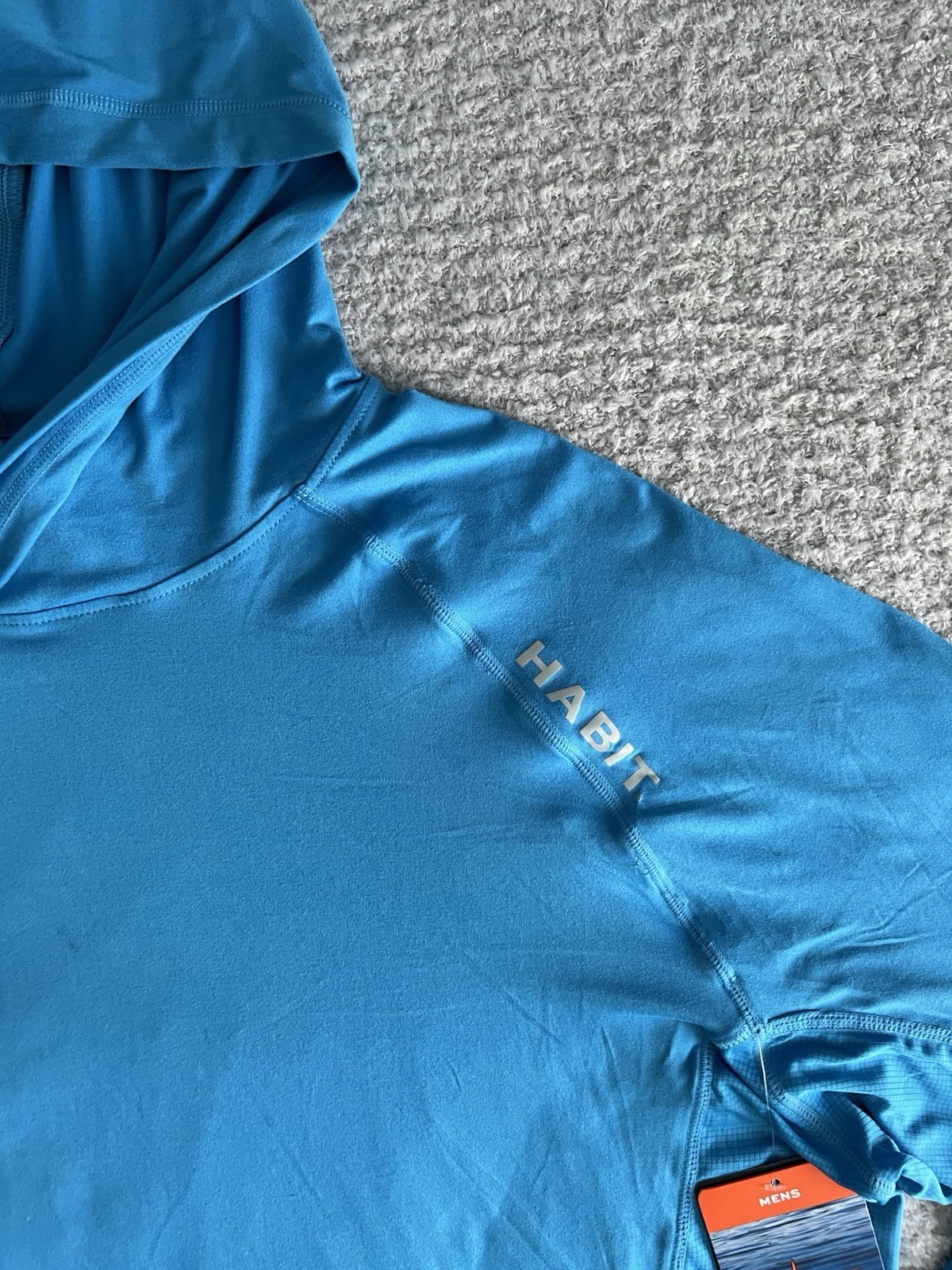Habit Hooded Shirt Men’s 2XL Blue Hooded Performance Wicking UPF Stretch *Flaw