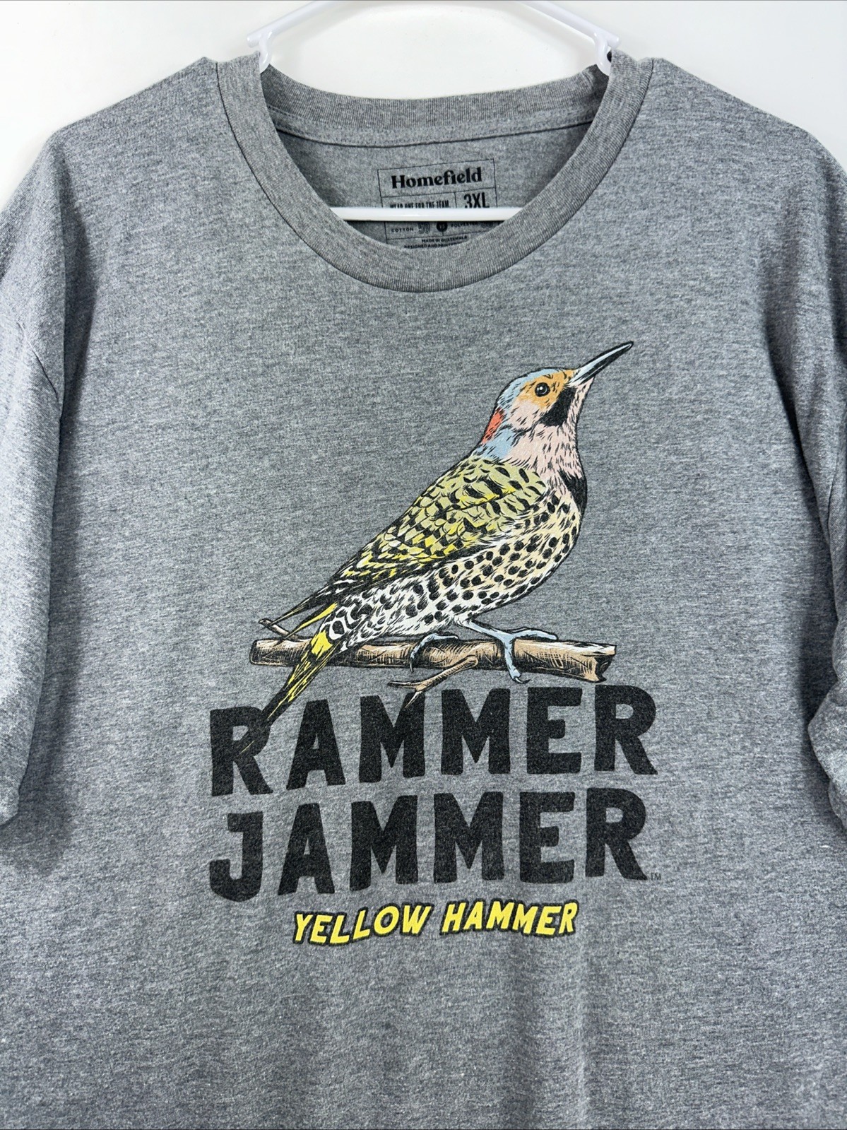 Homefield Alabama Tide Rammer Jammer Yellow Hammer Men’s 3XL Gray T-shirt