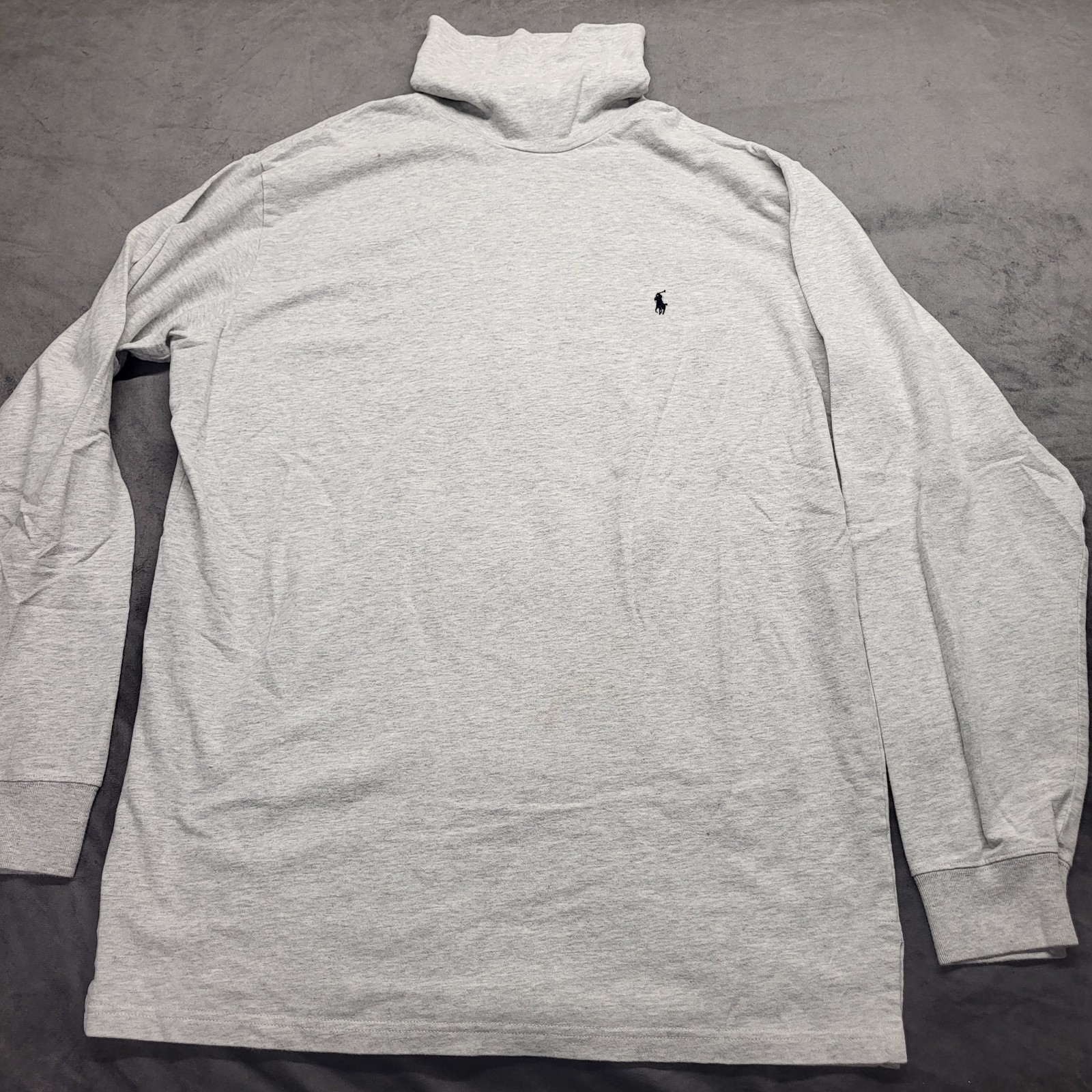 Polo Ralph Lauren Gray Long Sleeve Turtleneck 100% Cotton Mens Large
