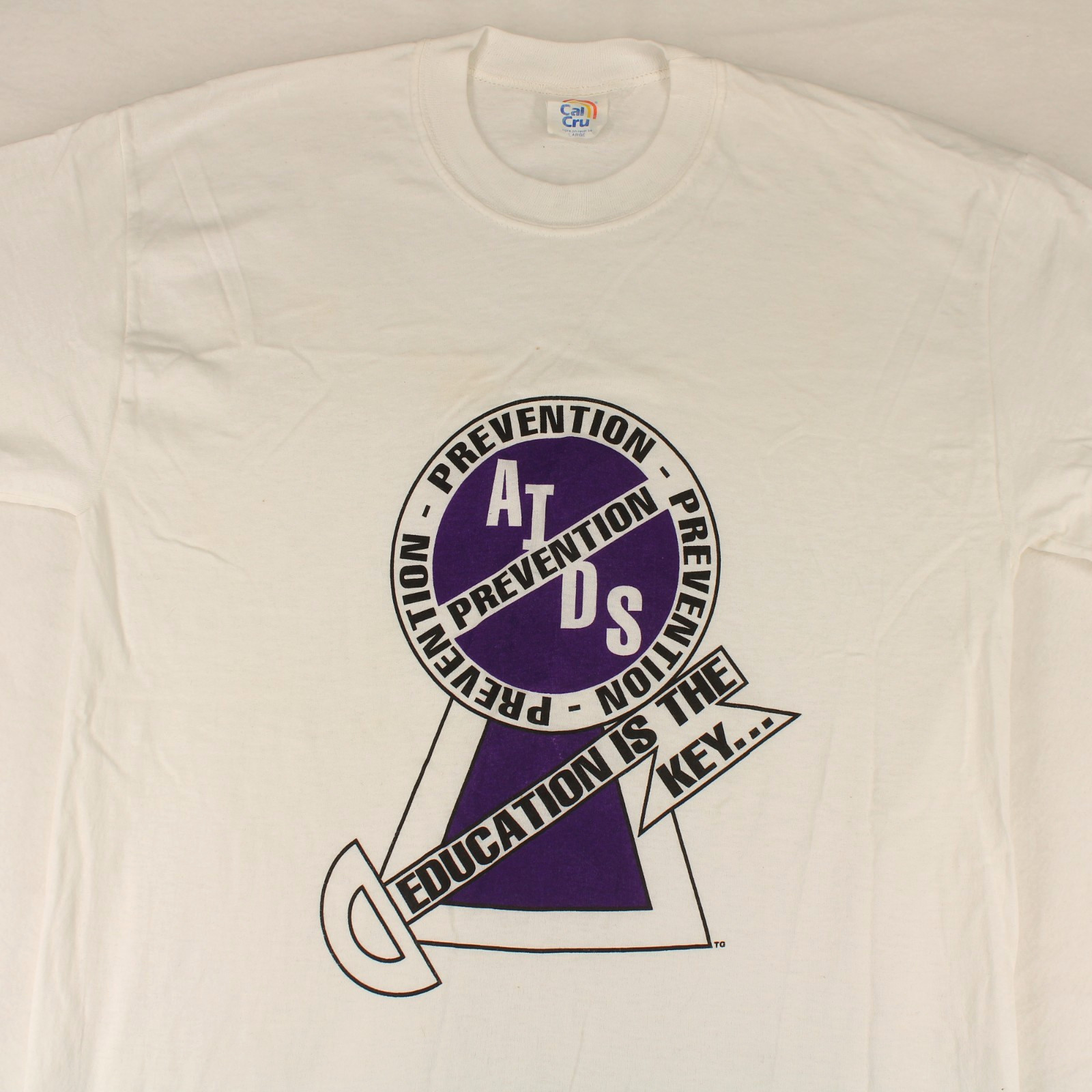 CAL CRU Vtg 90s AIDS Prevention T-SHIRT Men&rsquo;s M L