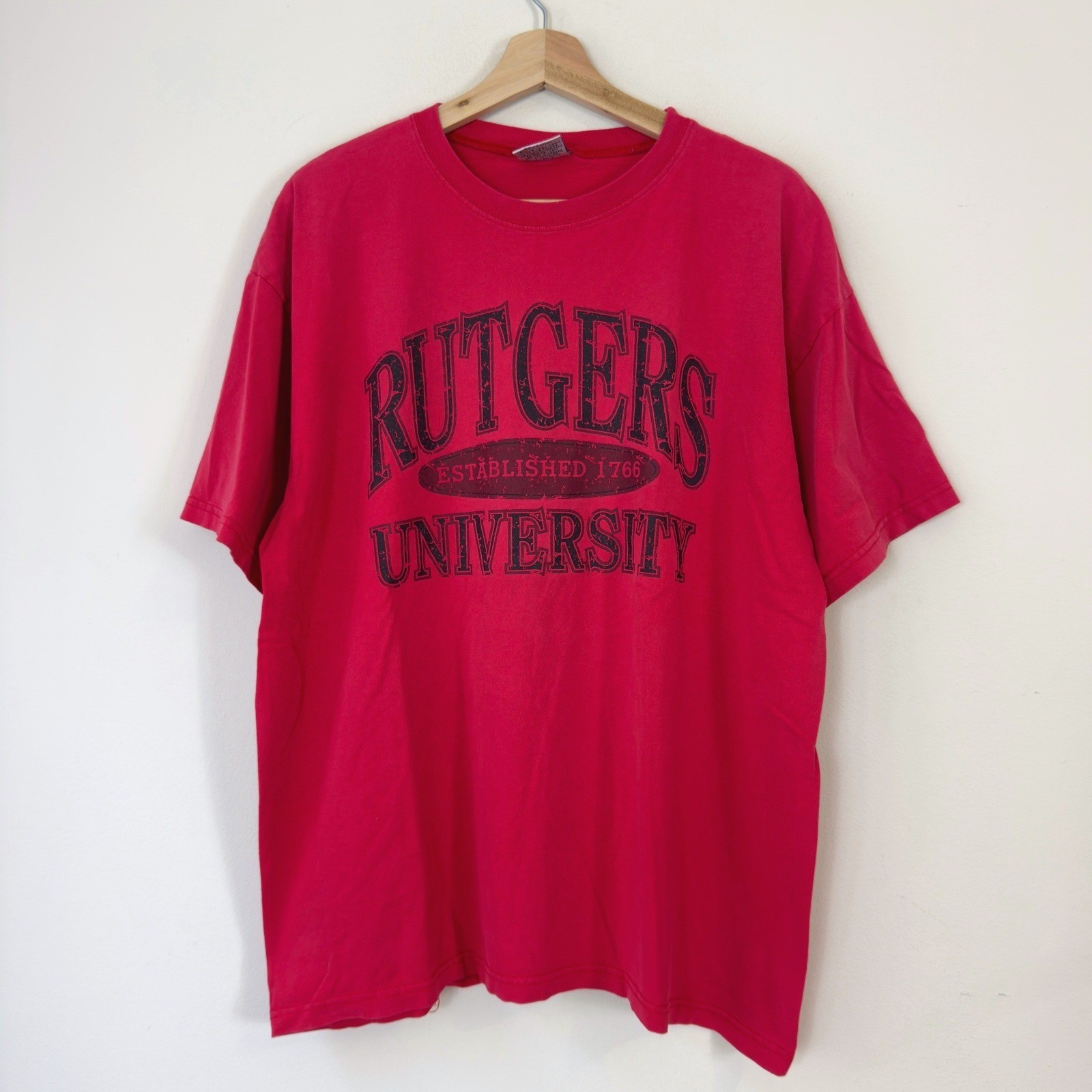 Vintage 90&rsquo;s Rutgers University Red Tee Shirt – XL
