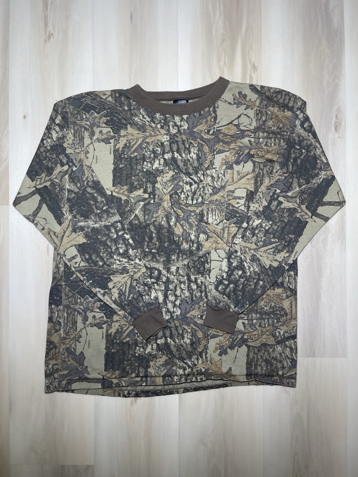 Vintage Ace Sportswear Single Stitch Sniper Camo Pocket T-Shirt Mens Sz L Grunge