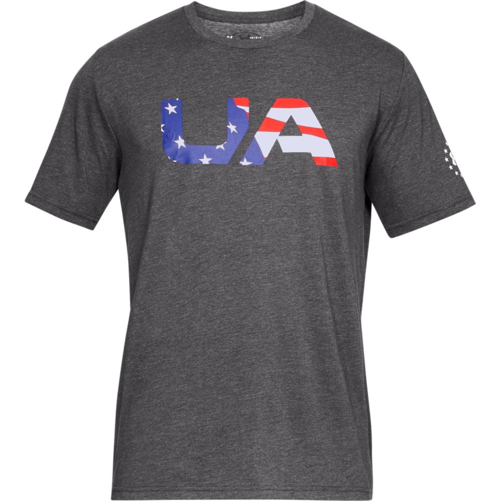 Under Armour 1333352 Men&rsquo;s UA Freedom Big Flag USA T-Shirt, Graphite, Small
