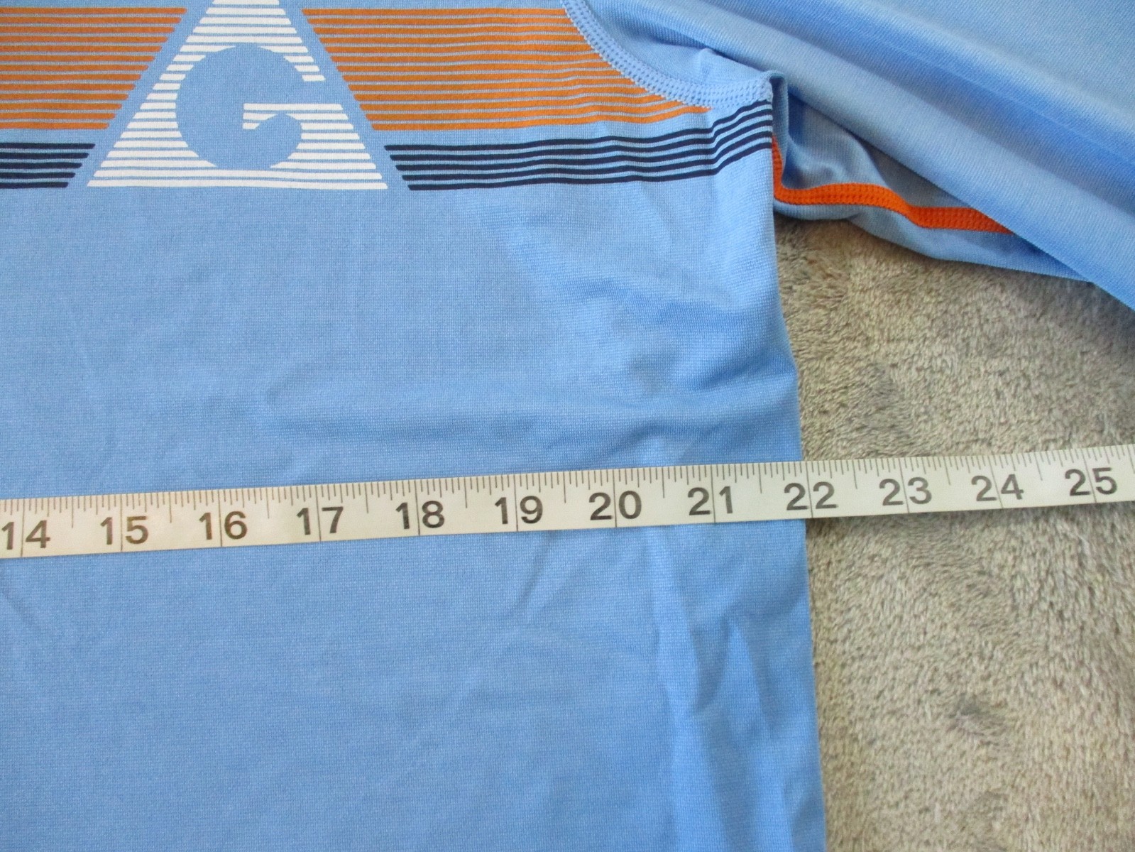 Gerry Shirt Mens Large Blue Orange Striped Performance Long Sleeve Sun Tee Golf
