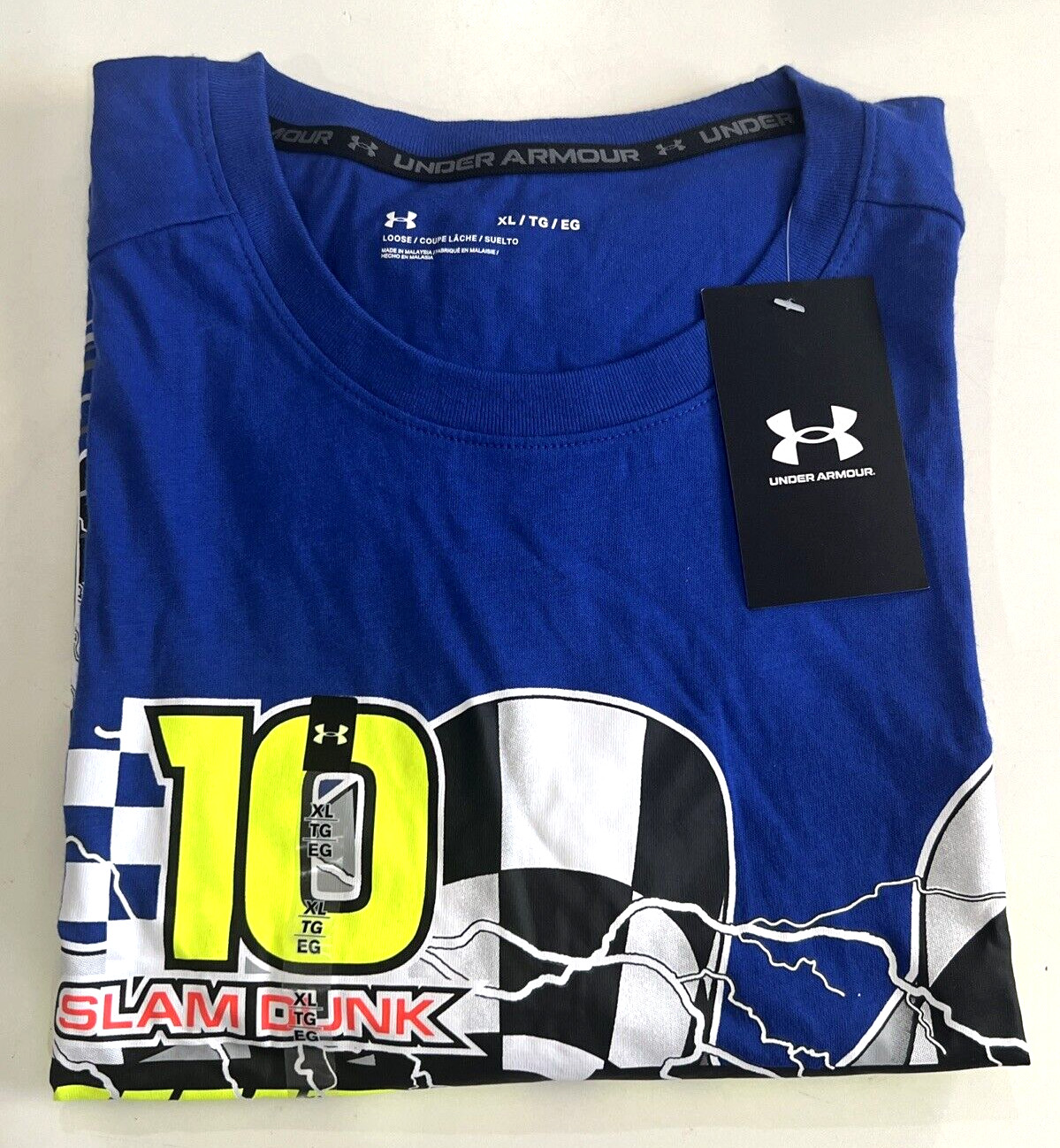 UNDER ARMOUR HOOPS FINISH LINE RACING BASKETBALL SHIRT SIZE XL Blue