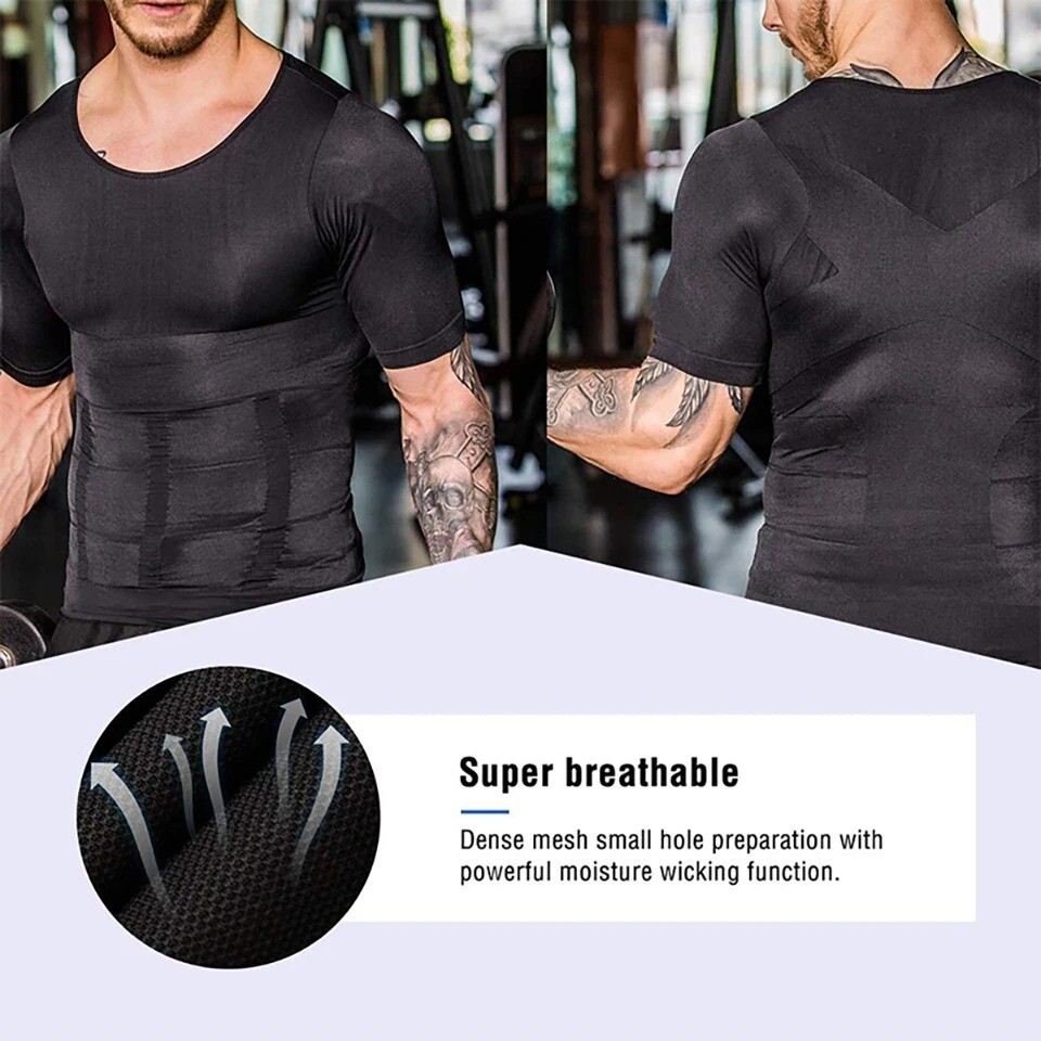 Gynecomastia Men&rsquo;s Slimming Shaper Shirt Abs Abdomen Slim Compression Shapewear