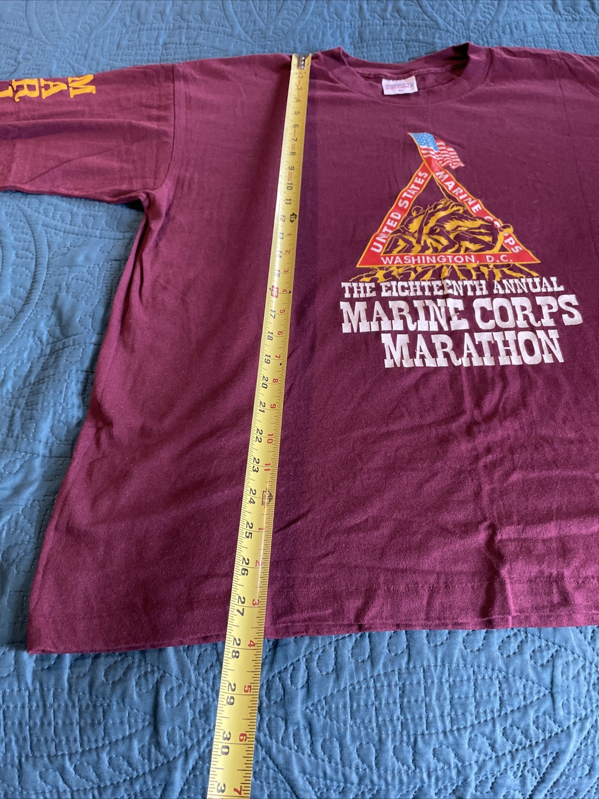 Tennessee River Long Sleeve T-shirt, United States Marines Annual Marathon 93 XL