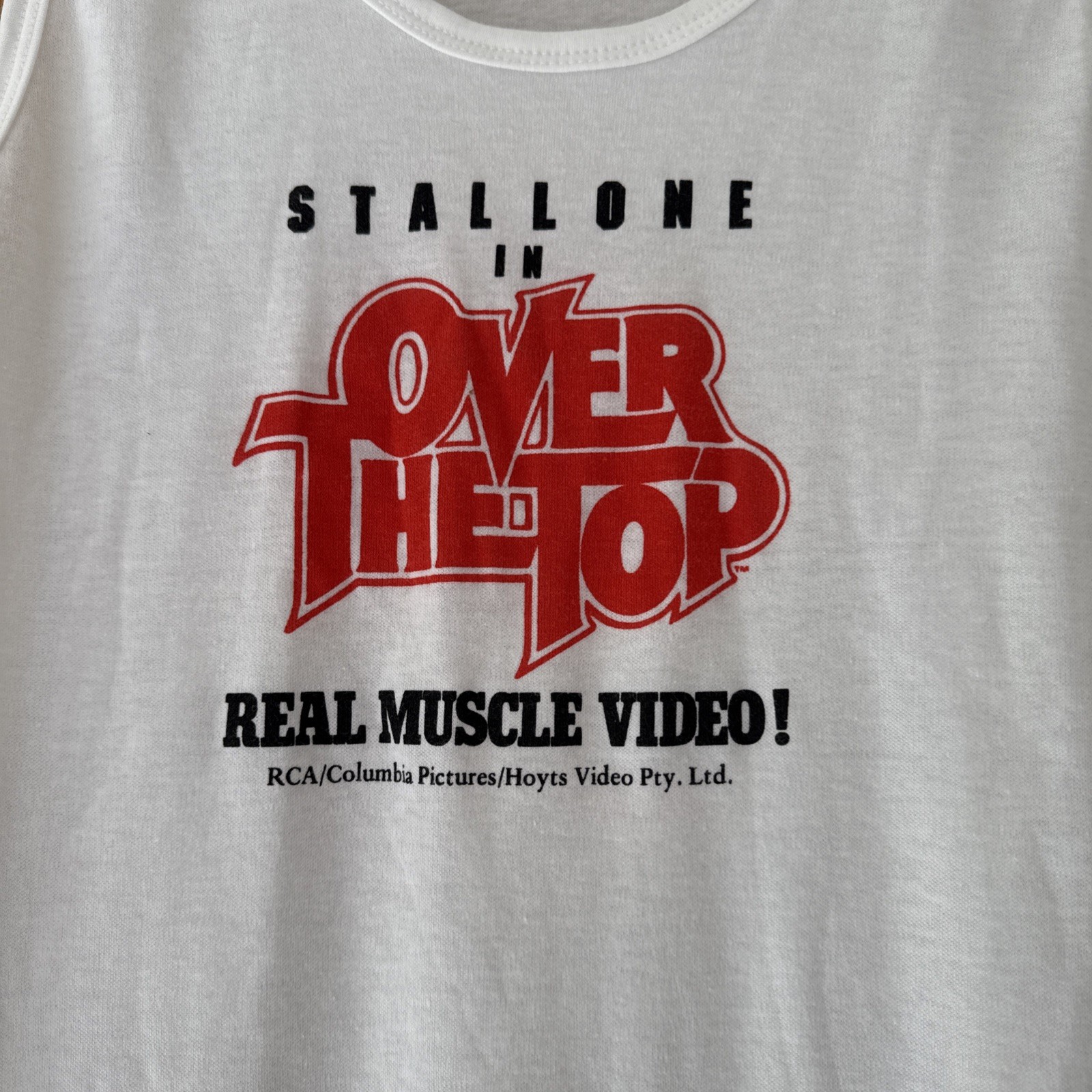 Vintage 1980’s Sylvester Stallone Over The Top Movie promo Singlet Shirt Large