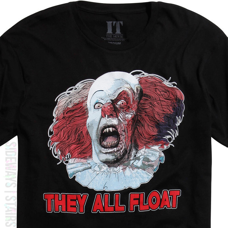 PENNYWISE THE CLOWN T-SHIRT SMALL They All Float Stephen King IT 1990 Tim Curry