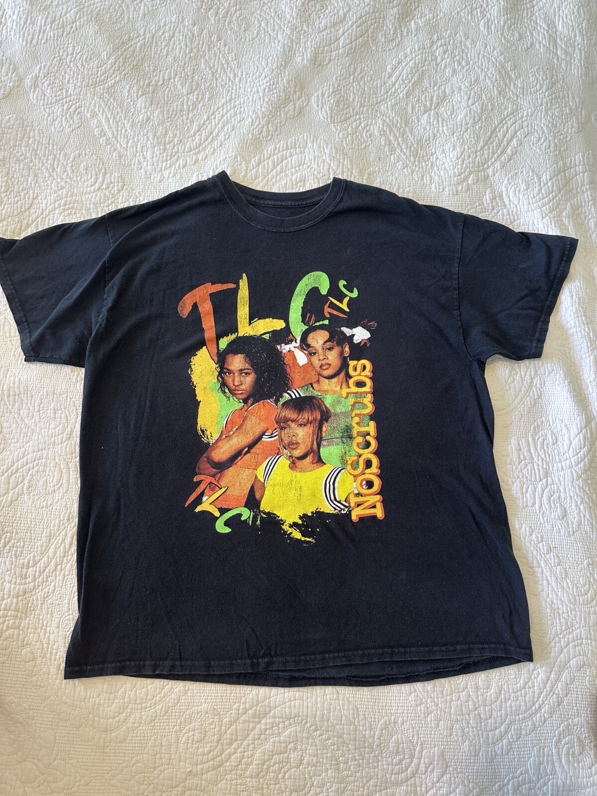 TLC No Scrubs Hip Hop Rap Group Logo Graphic T-Shirt Adults Size L?