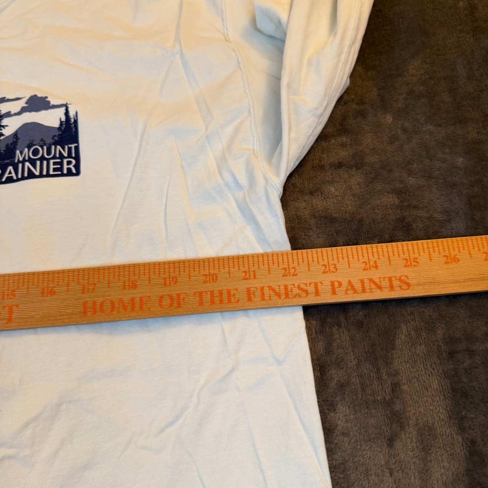 ComfortWash Mount Rainier Long Sleeve Graphic Tee Light Blue Mens Large NWT