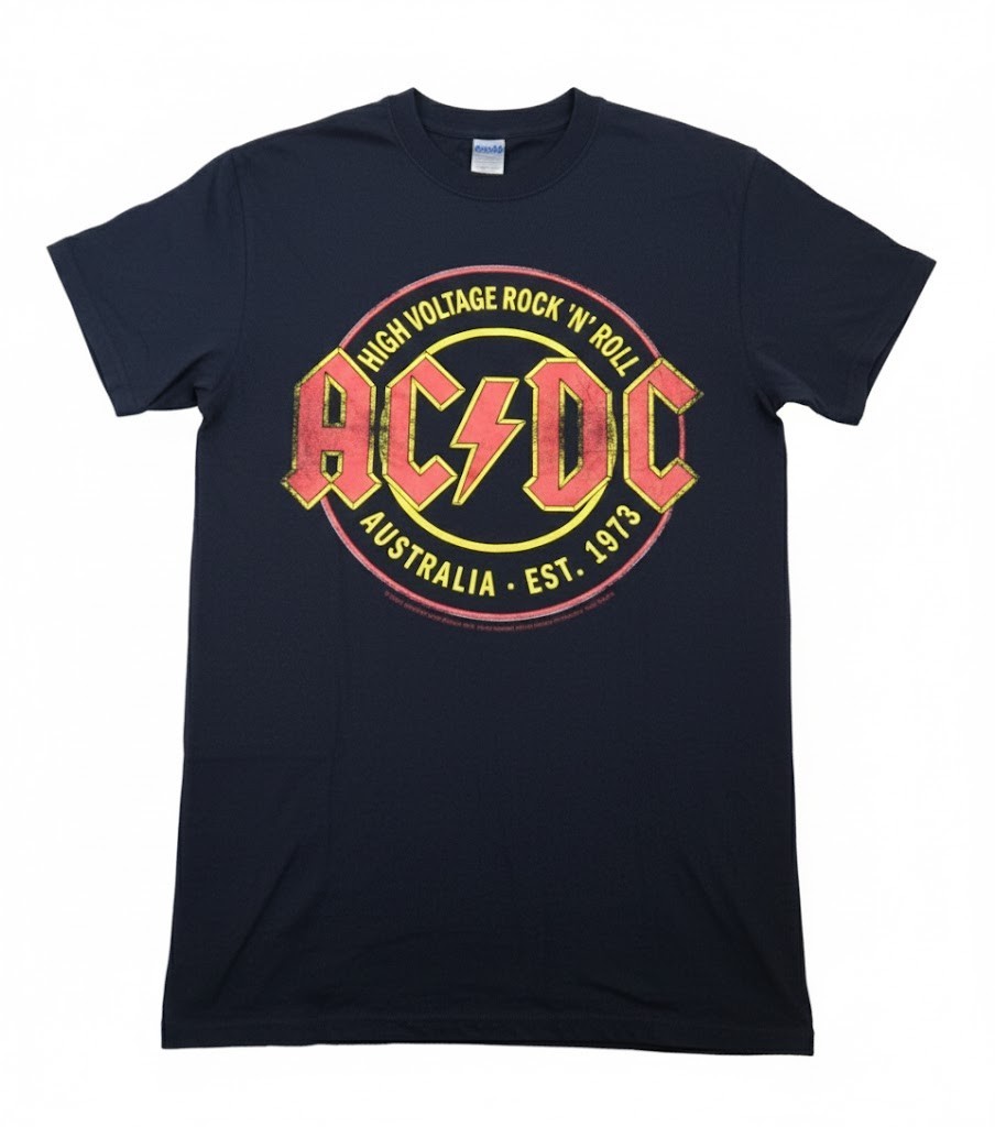 AC/DC T Shirt Mens Small Black High Voltage Rock N Roll Australia Est 1973