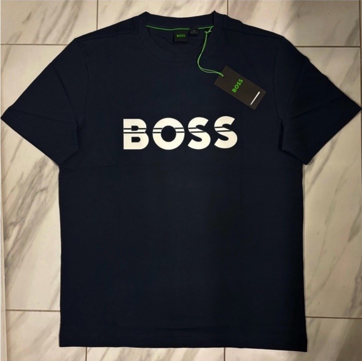 Boss Hugo Boss Men&rsquo;s Logo T-Shirt Navy Blue White New