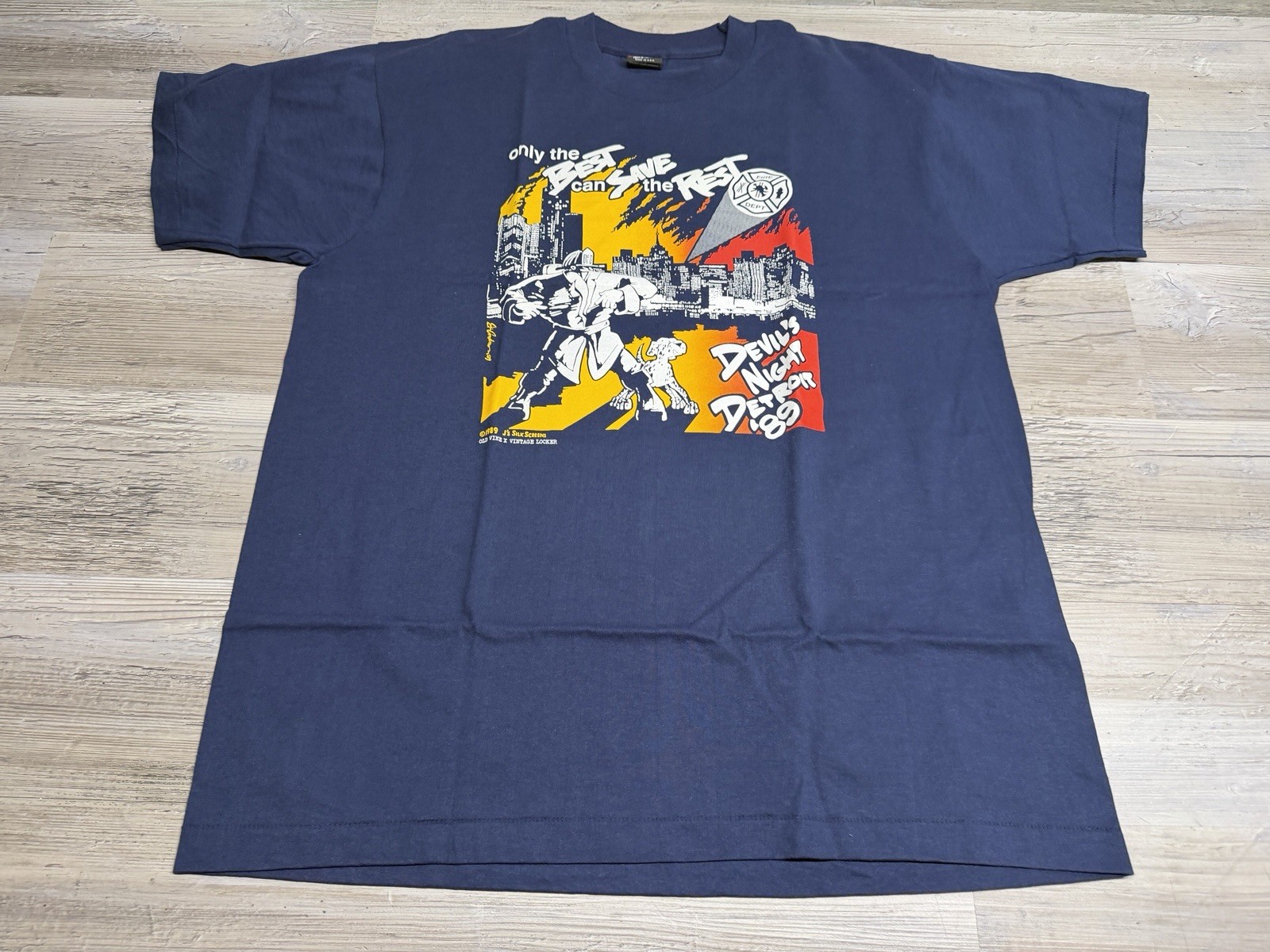 Detroit Streetwear Graphic Tee Devils Night 1989 Single Stitch VTG REPRINT XL #3