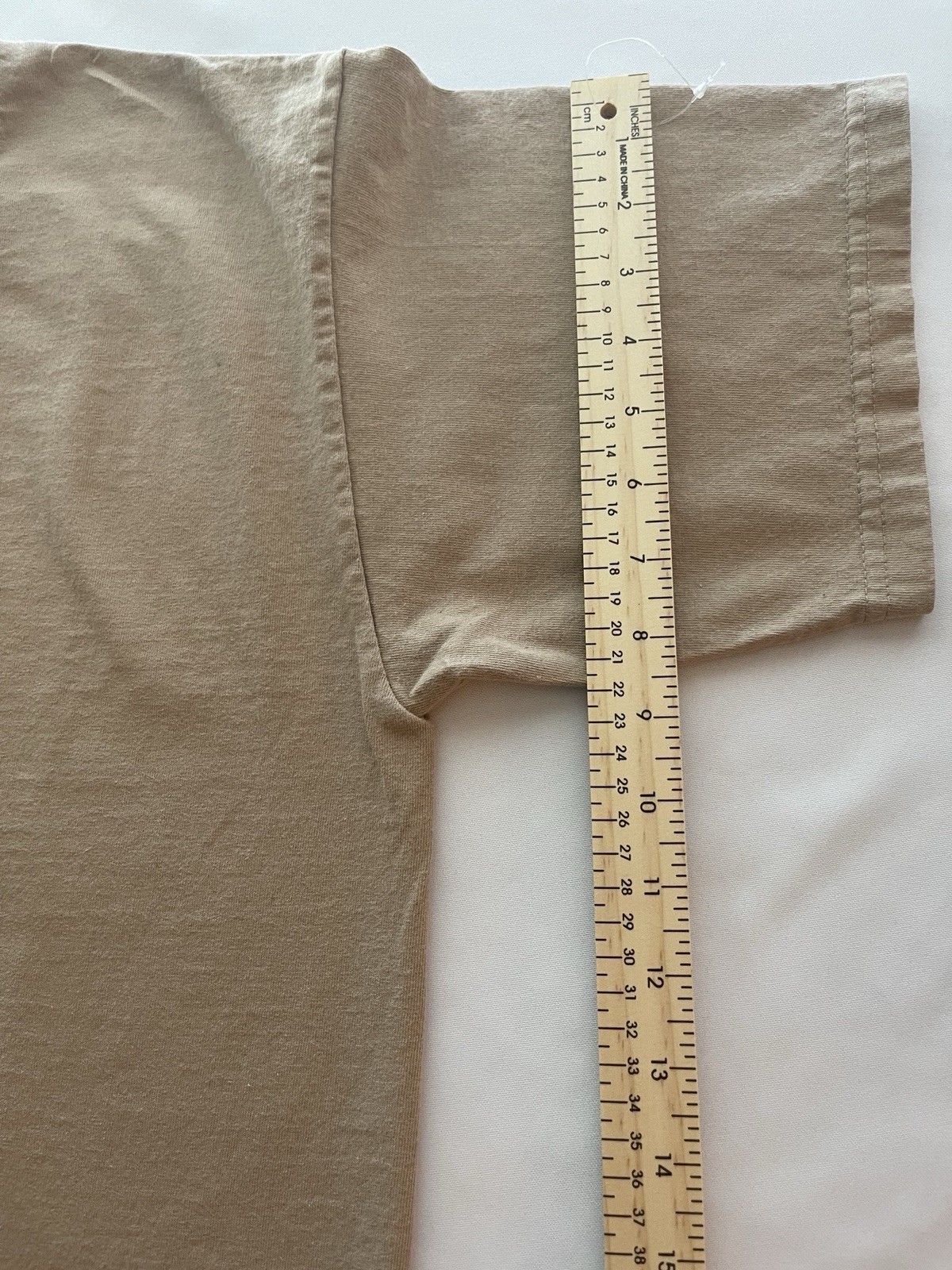 Pro Club Men&rsquo;s Heavyweight T-Shirt Crew Neck Short Sleeve Cotton Knit Beige L