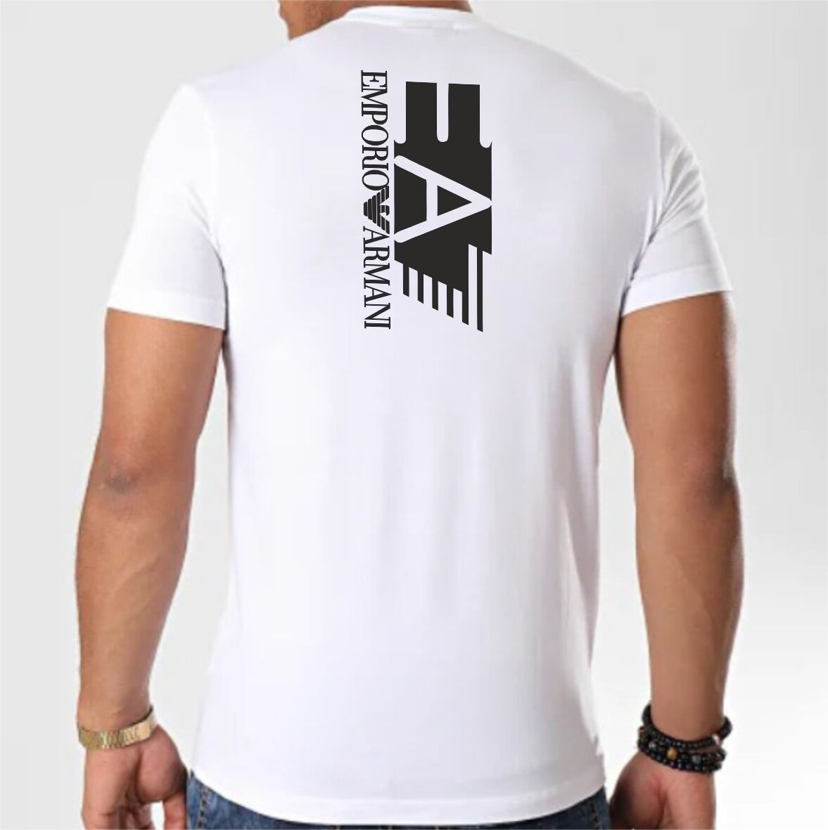 EMPORIO ARMANI White cotton T-shirt Men&rsquo;s Tee shirt EA – Size: M, L, XL, XXL