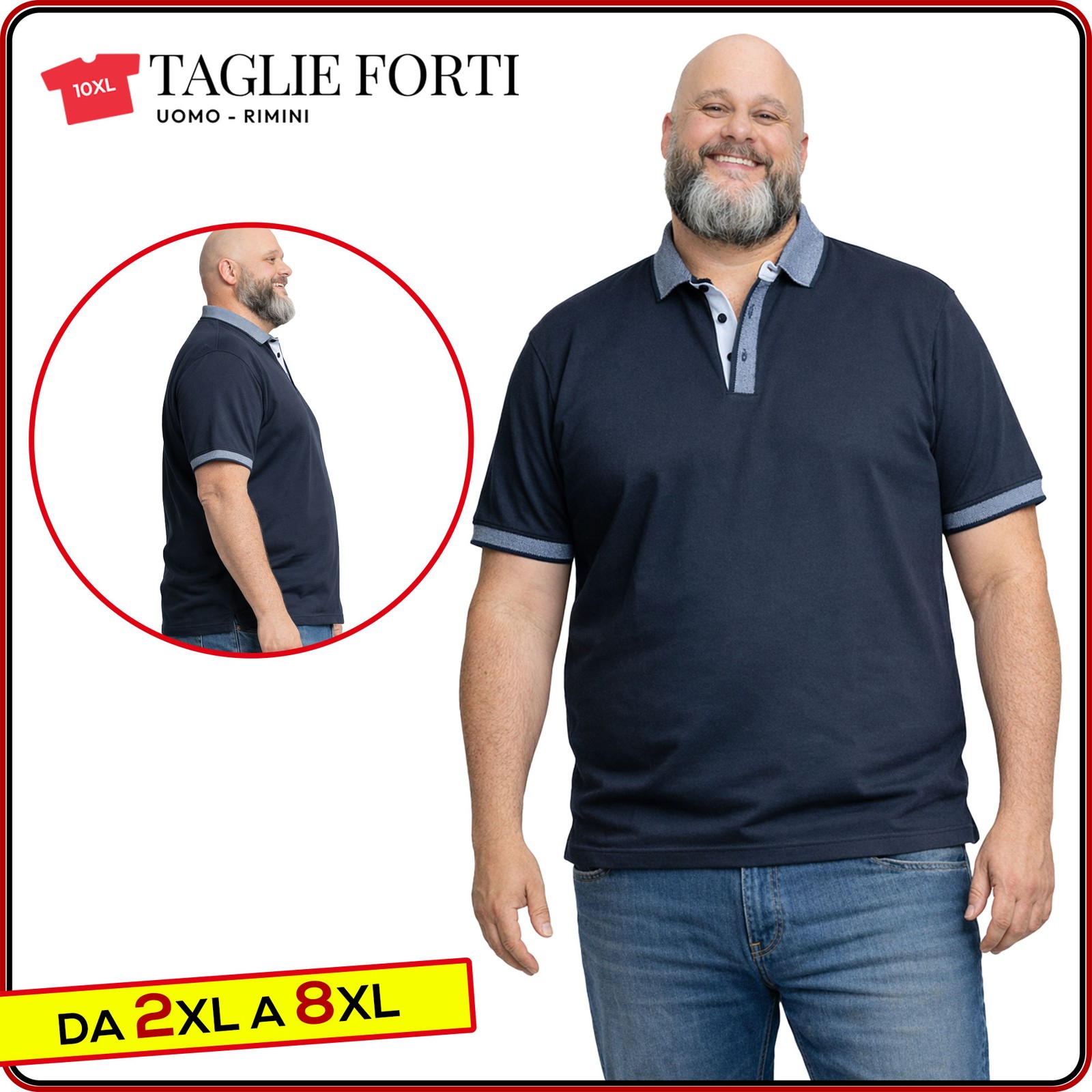 men&rsquo;s short sleeve cotton polo shirt PLUS SIZES from 2xl to 10xl