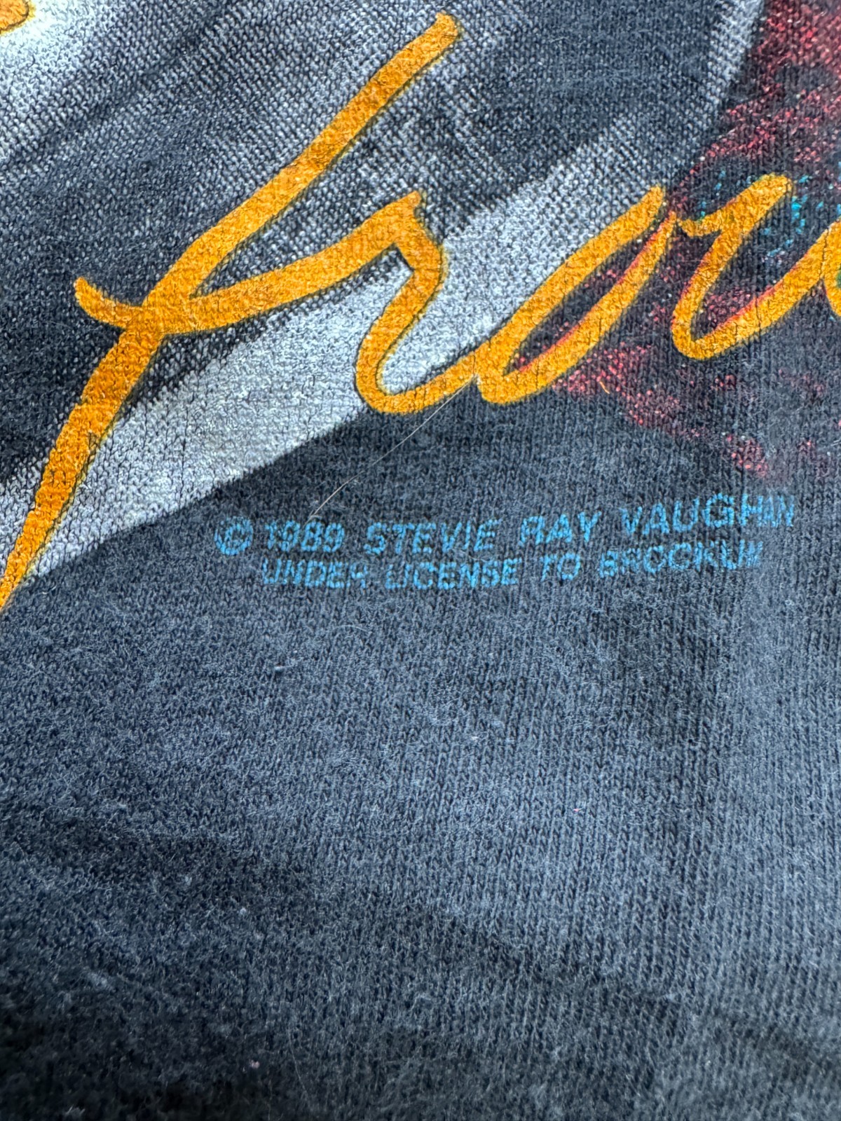 1989/90 Stevie Ray Vaughan Double Trouble Band SHIRT LARGE BROKUM 21×25&Prime; IN STEP