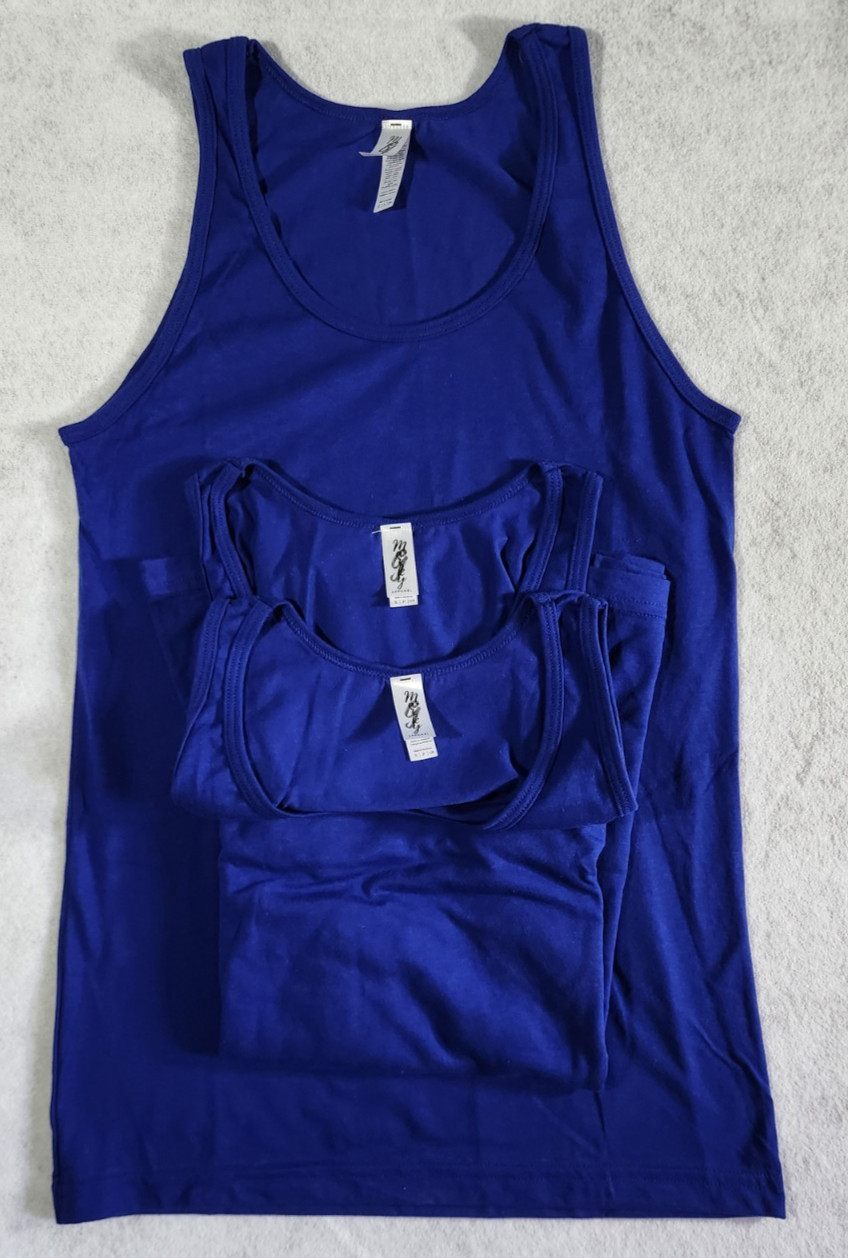 Marky G Apparel Men&rsquo;s 50/50 Muscle Tank Top (3 Pack) Size S Color Lapis/Purple