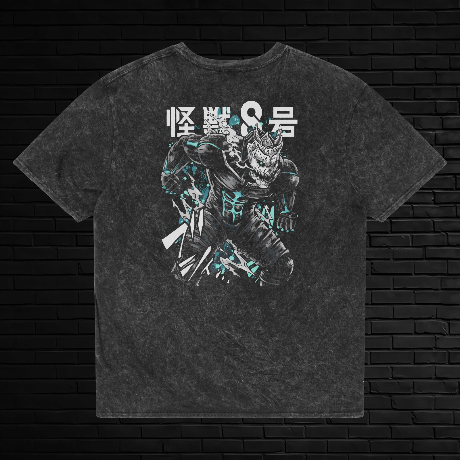 Kaiju 8 T-Shirt Graphic Stone Wash Tee Mens Unisex Cotton Streetwear Gift