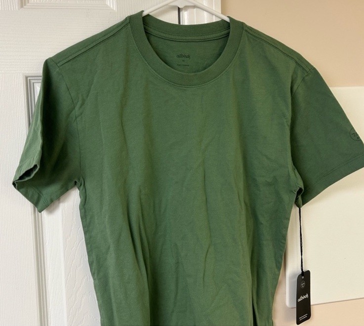 NWT Allbirds Mens Cotton Tee in Hazy Cargo XS