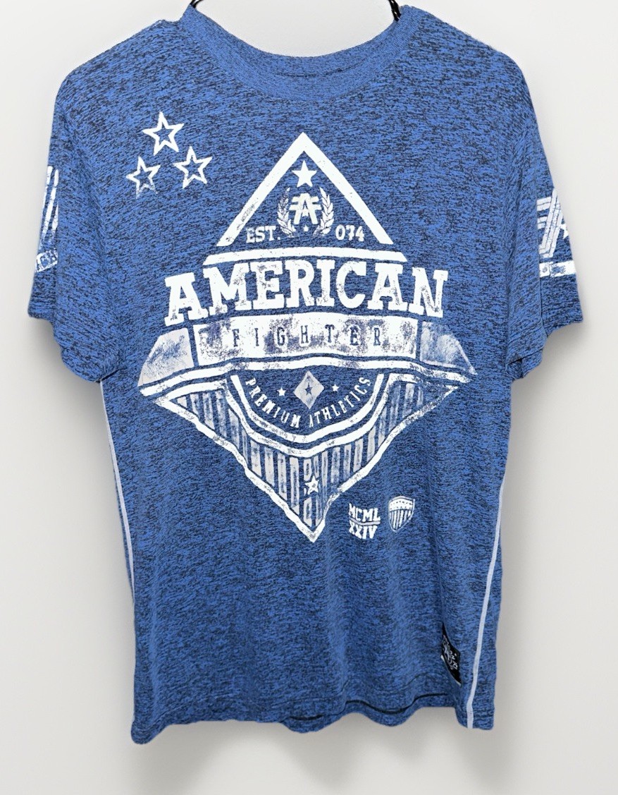 American Fighter Premium Athletics T-Shirt Adult M Blue Training Gym MMA Active
