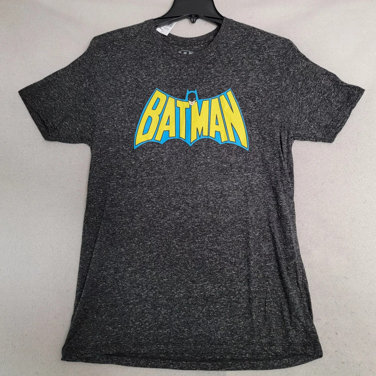 Batman linen t shirt Mens Large Black DC Comics Casual Retro Outdoor Classic NWT