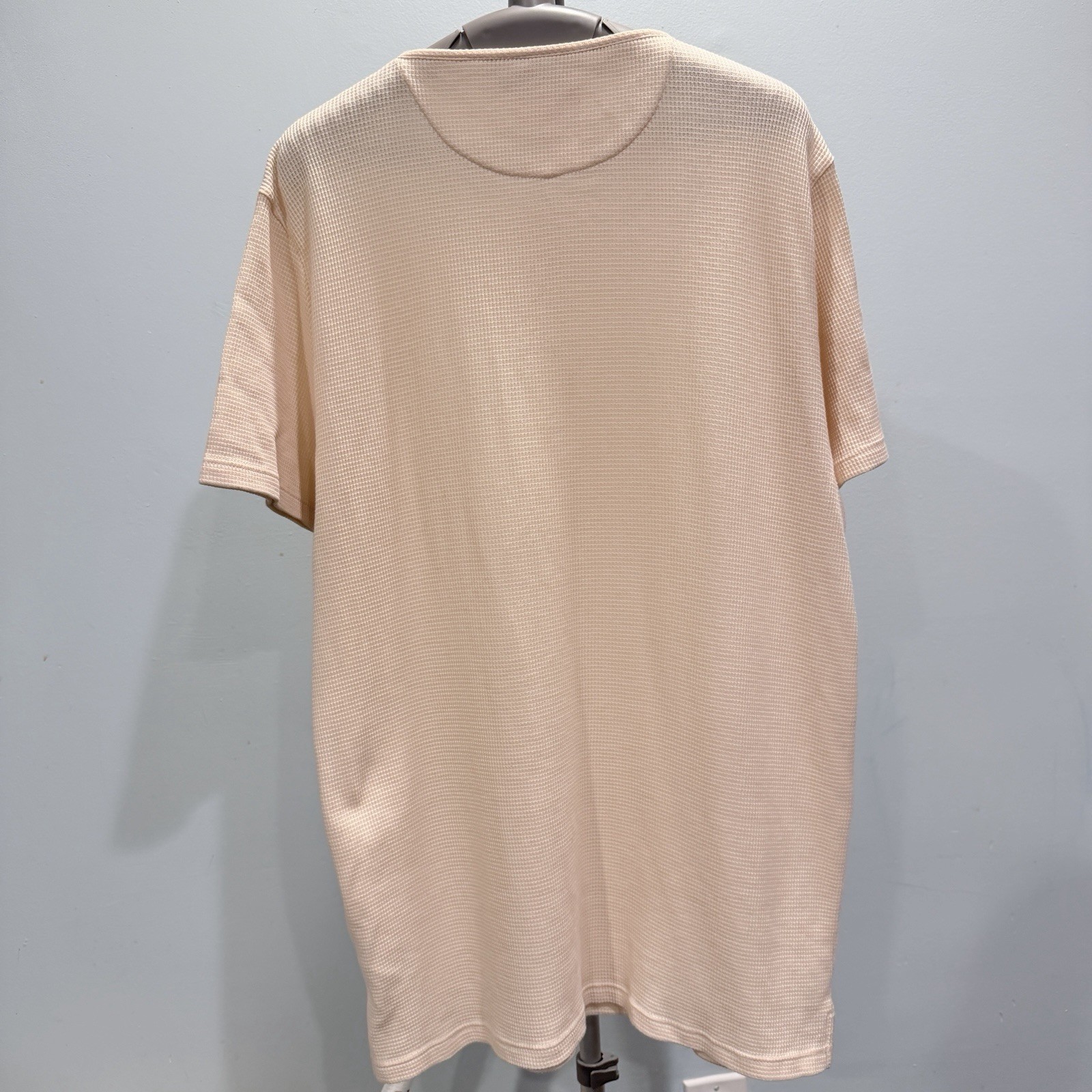 Octobre Editions Waffle Knit Henley T-Shirt Organic Cotton Cream Men’s L